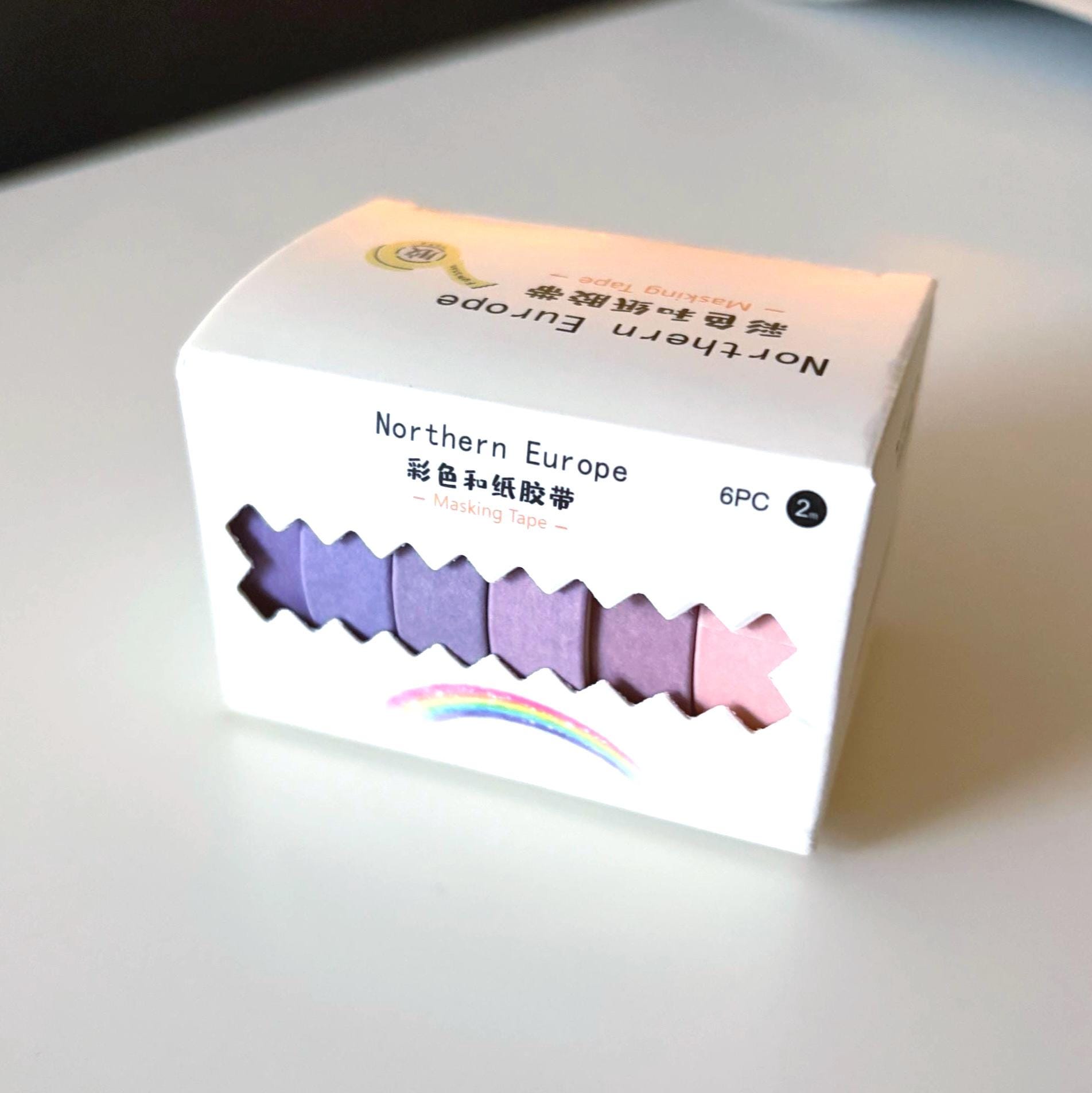 Colour Block Washi Tape Set – Kawaii Decorative Tape Rolls for Planners, Journals & Crafts