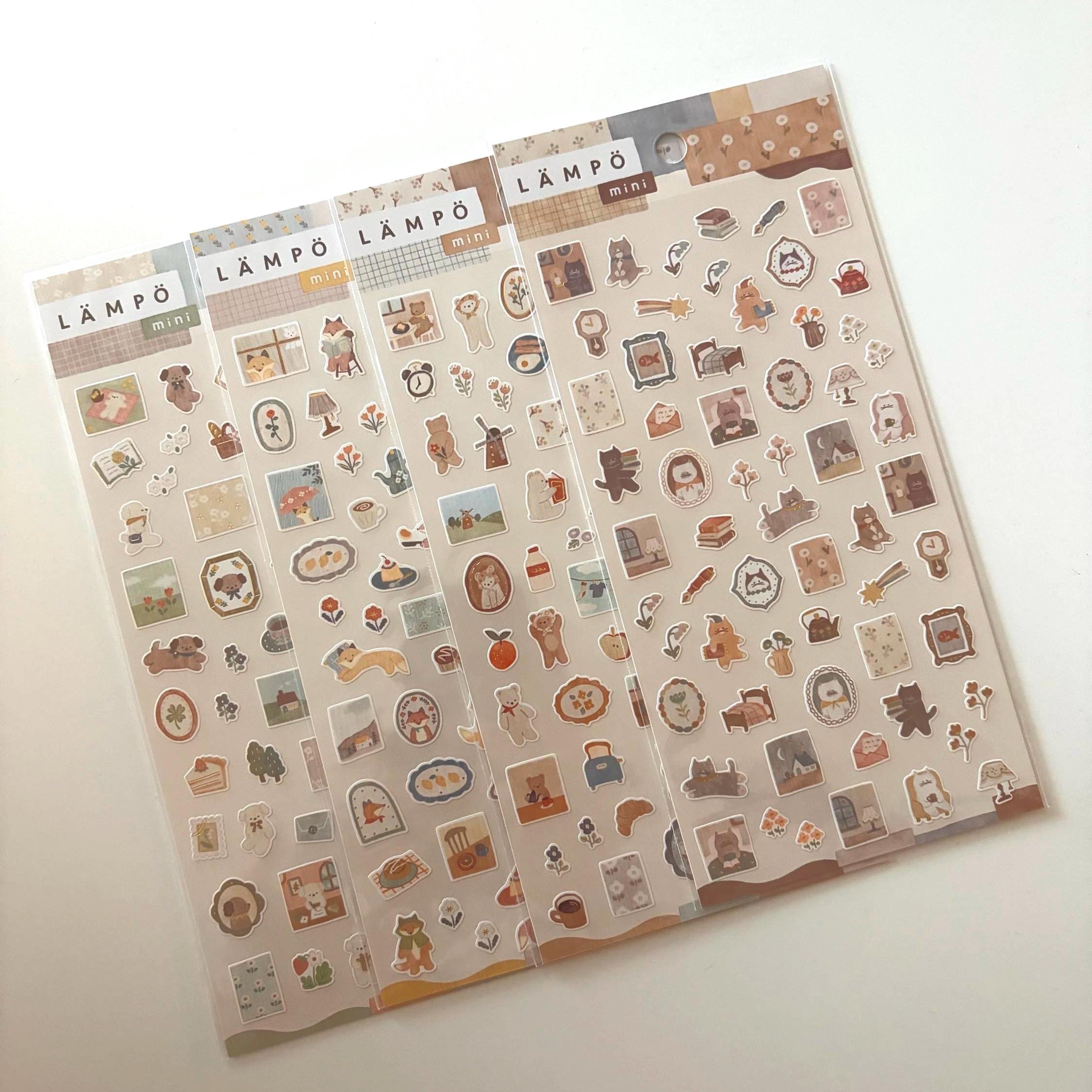 MIND WAVE Stickers / LAMPO Japanese Stationery Journal Sticker Sheets, Animals, Daily Life, Fox, Bear