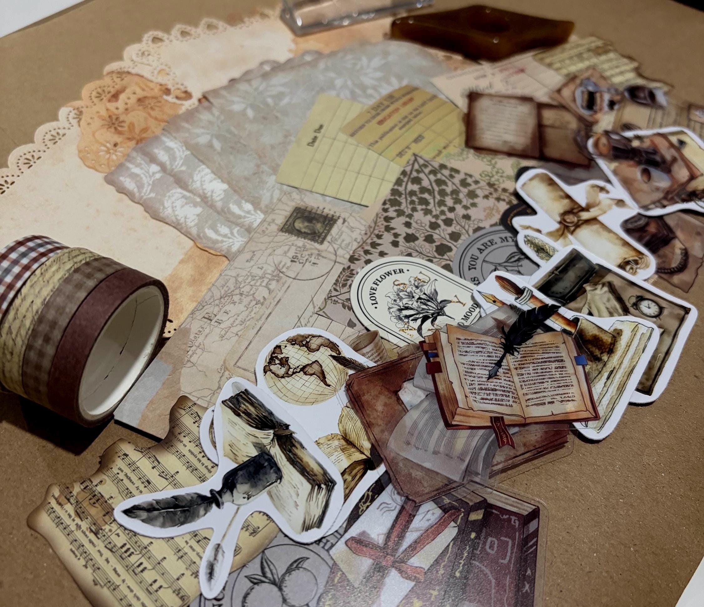 Dark Academia Ephemera Vintage Bundle | Craft, Journaling & Scrapbook Supplies