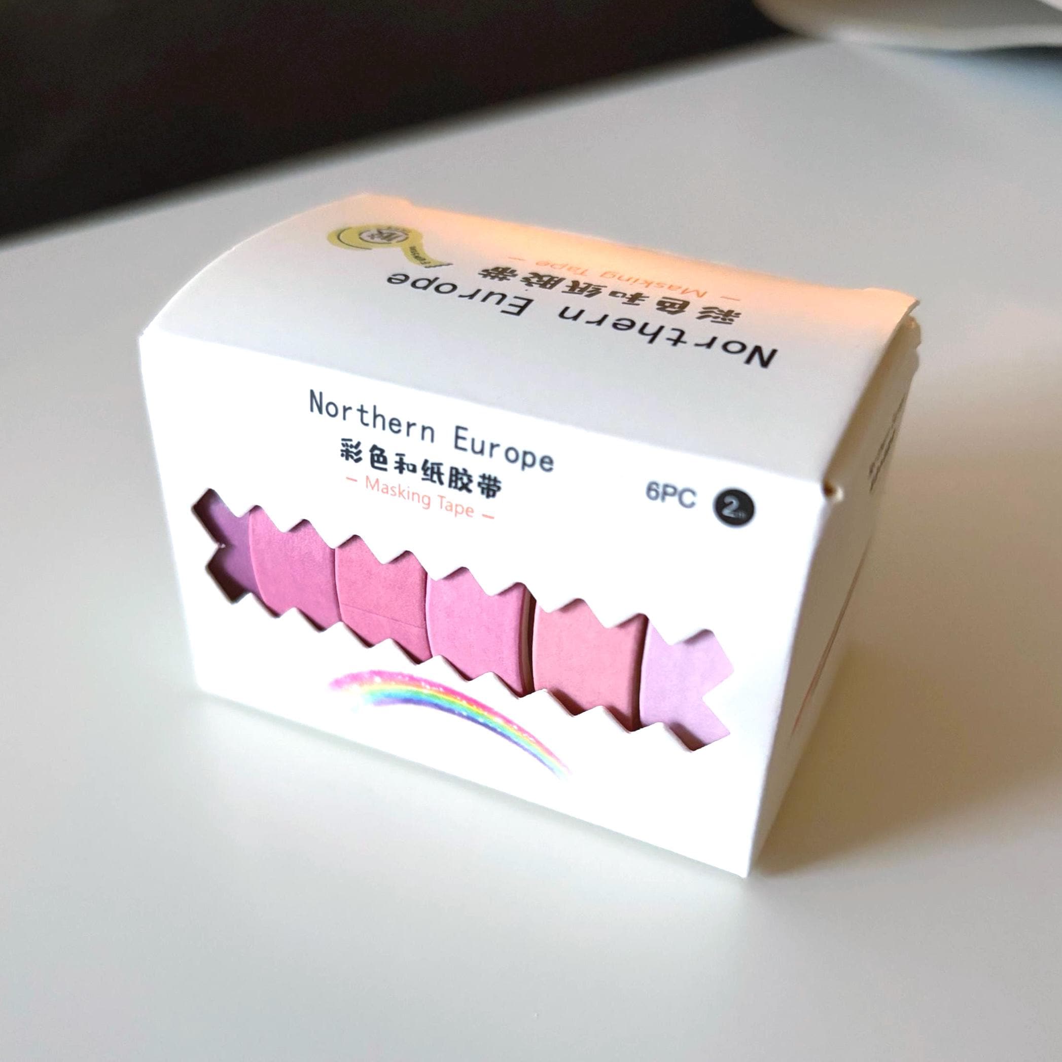 Colour Block Washi Tape Set – Kawaii Decorative Tape Rolls for Planners, Journals & Crafts
