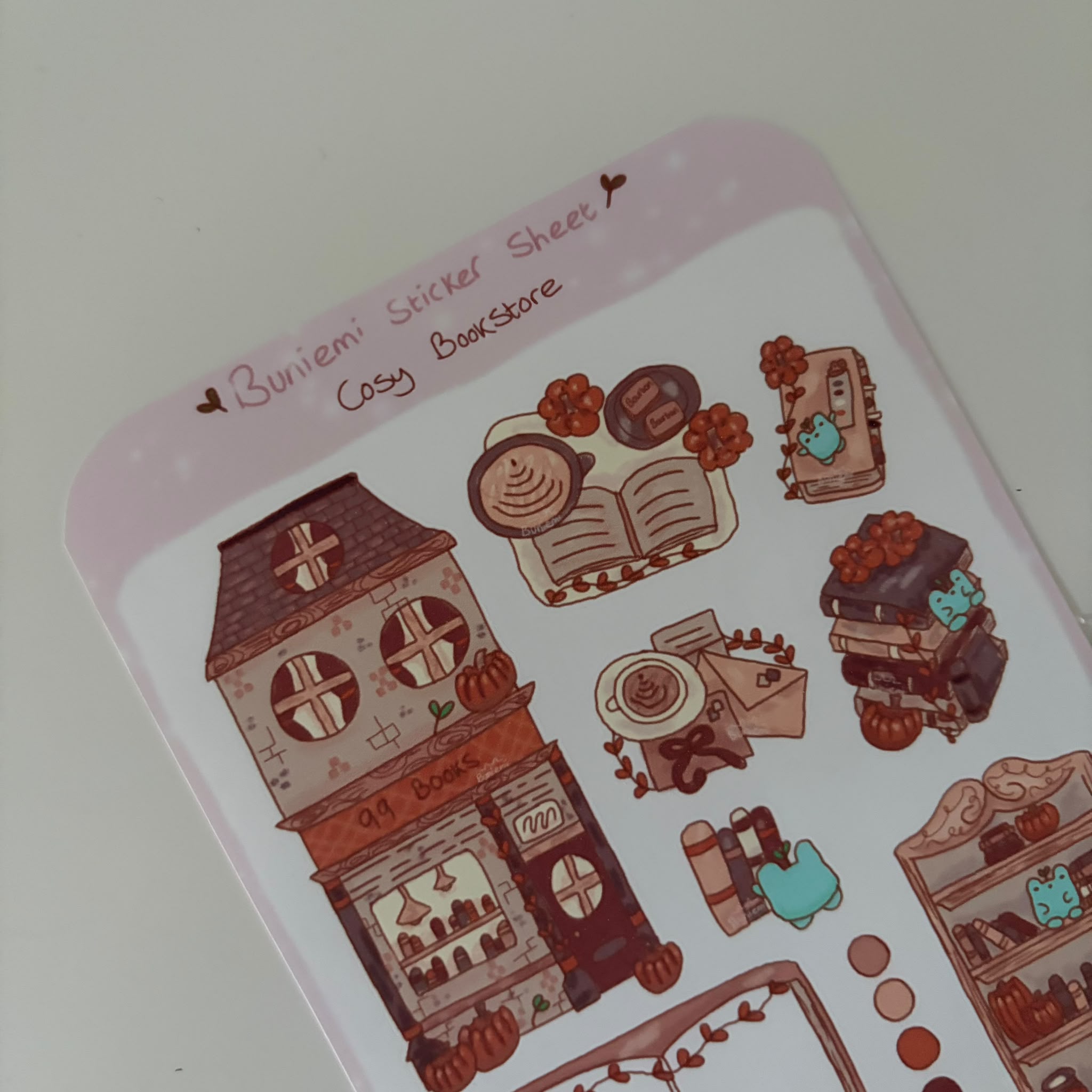 Cosy Bookshop Sticker Sheet - Buniemi