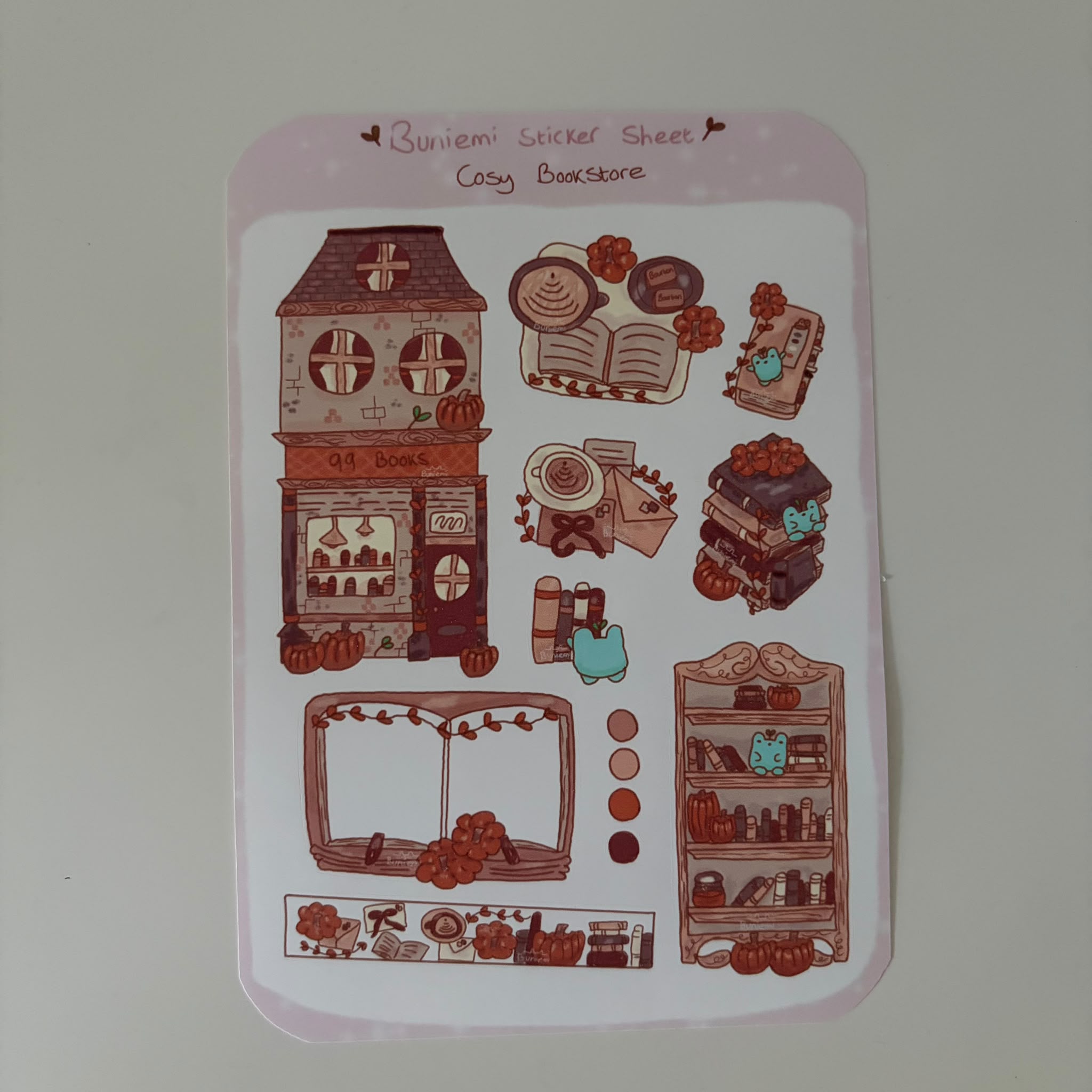 Cosy Bookshop Sticker Sheet - Buniemi