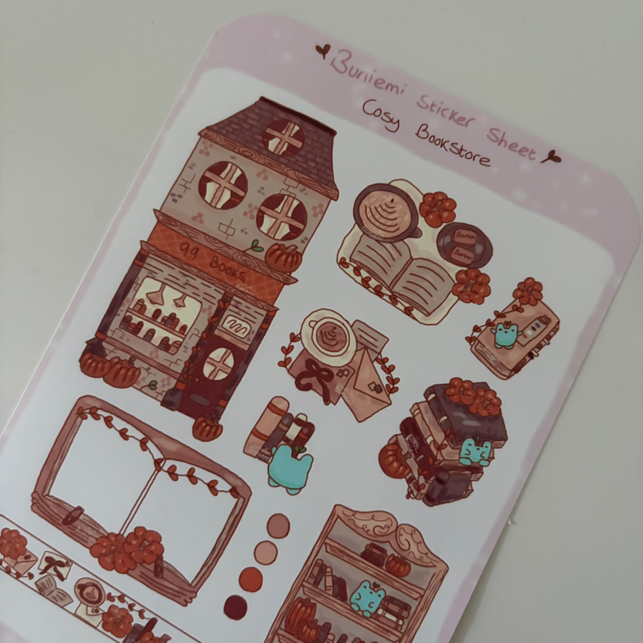 Cosy Bookshop Sticker Sheet - Buniemi