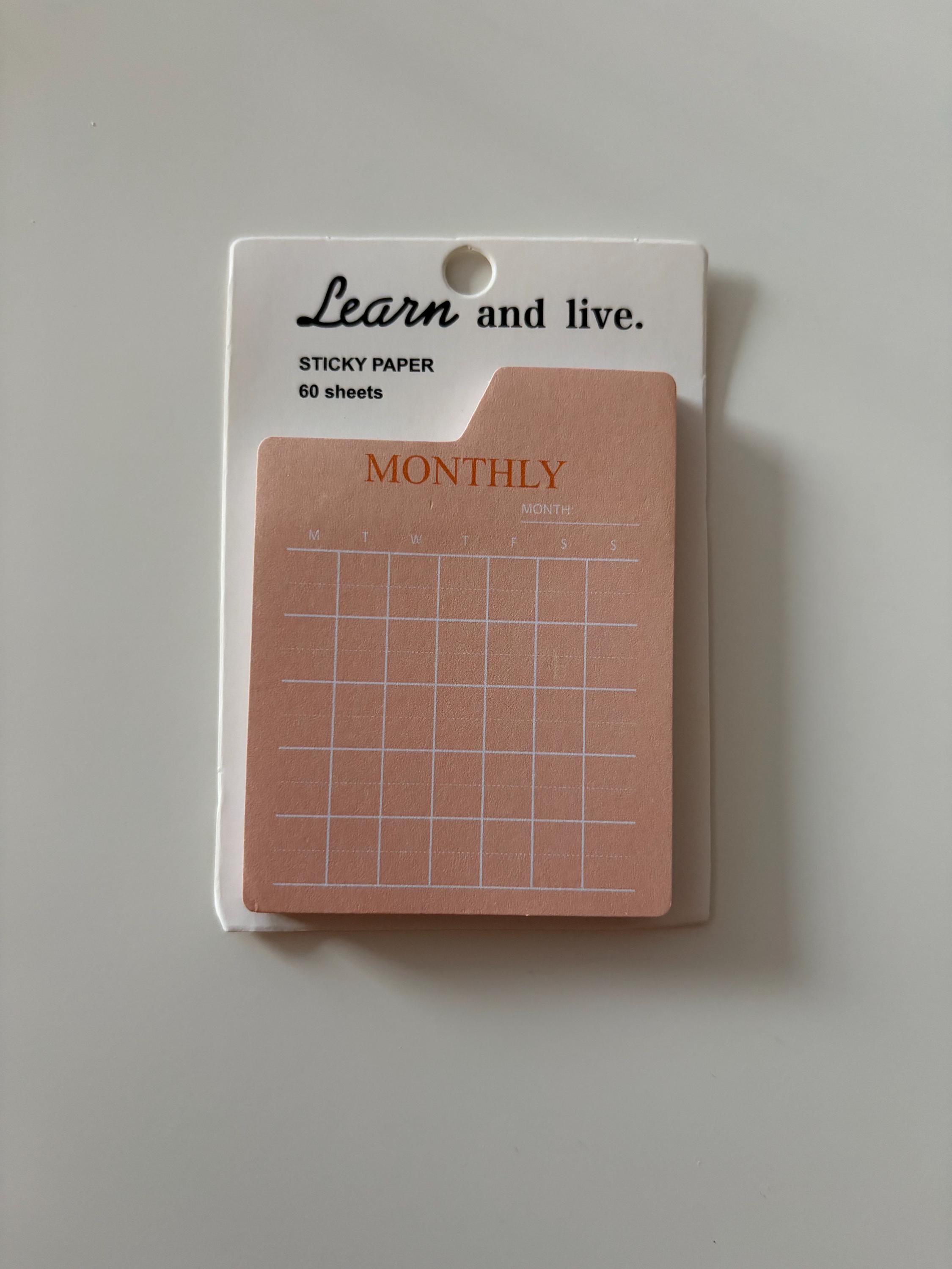 Minimalist Sticky Notepad | Neutral Memo Pad for Planning & Desk Organisation