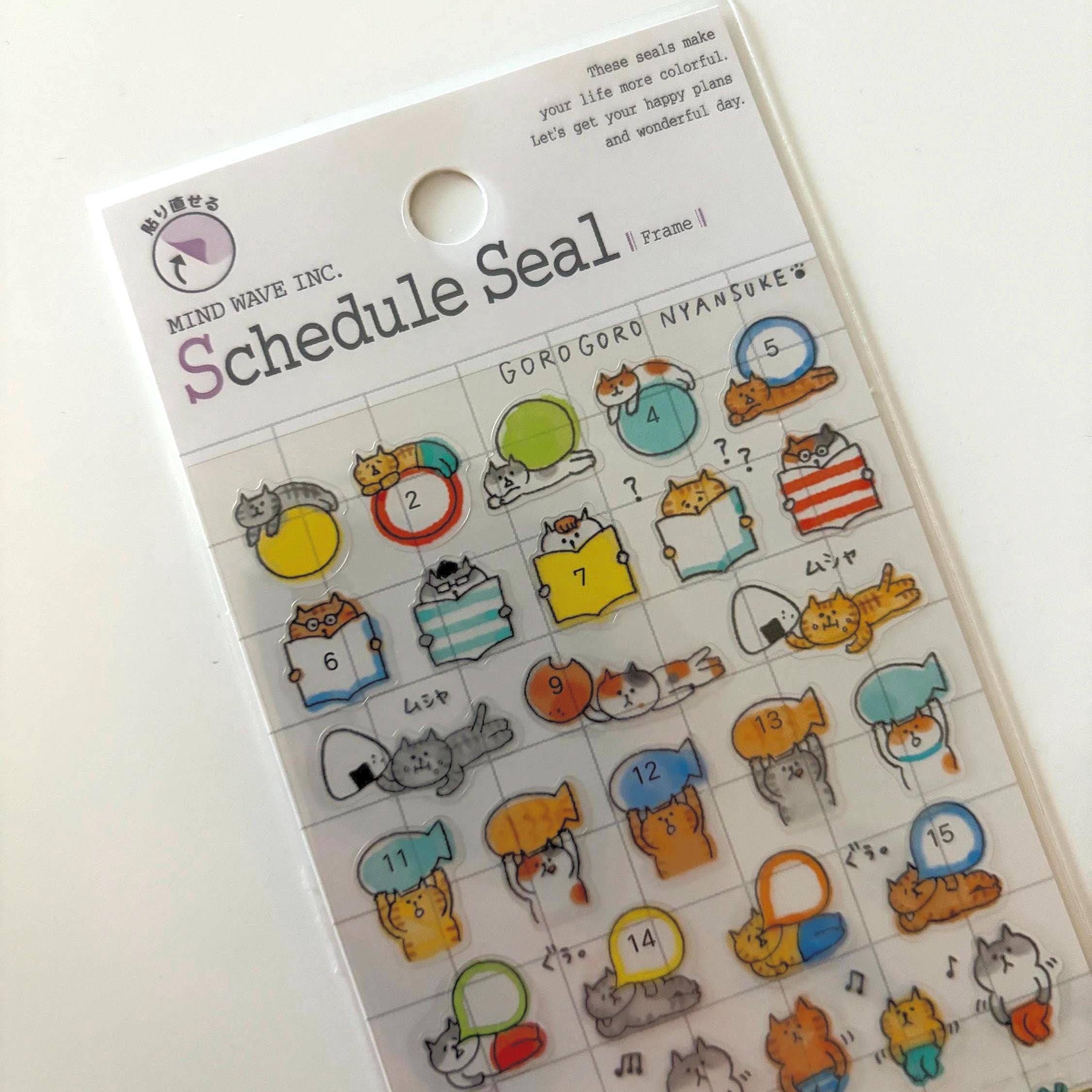 Goro Nyansuke Cat Stickers - Japanese Stationery Planner