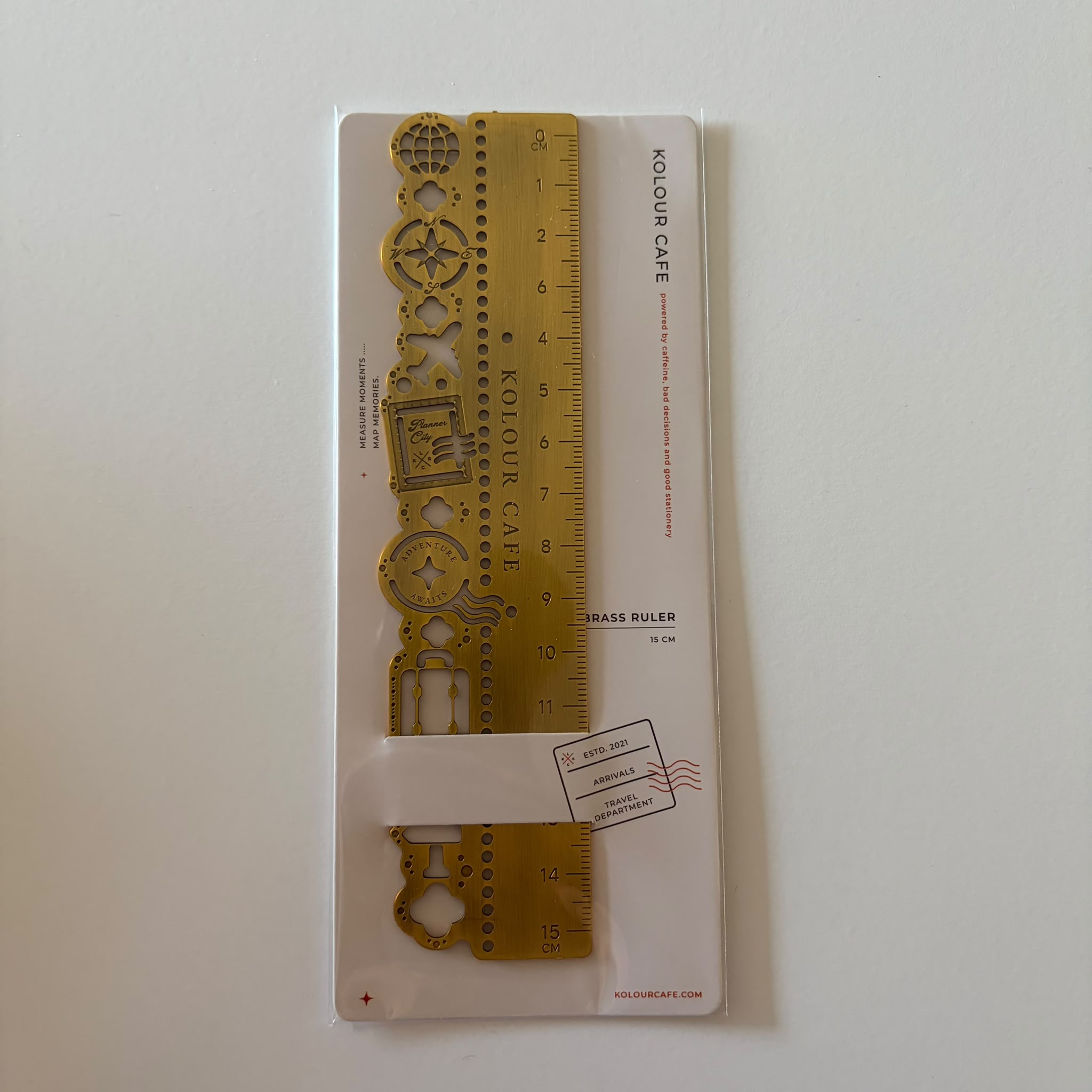 Brass Travel Theme Ruler - Kolour Cafe