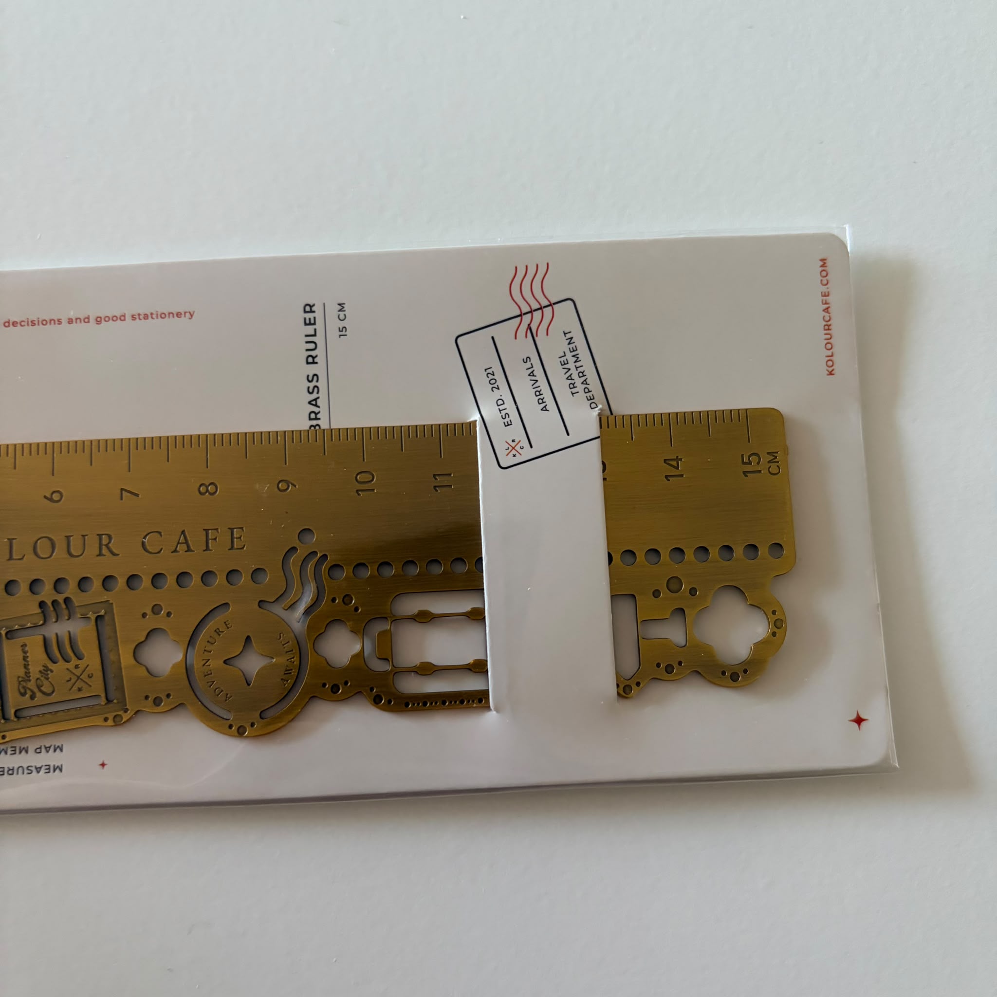 Brass Travel Theme Ruler - Kolour Cafe