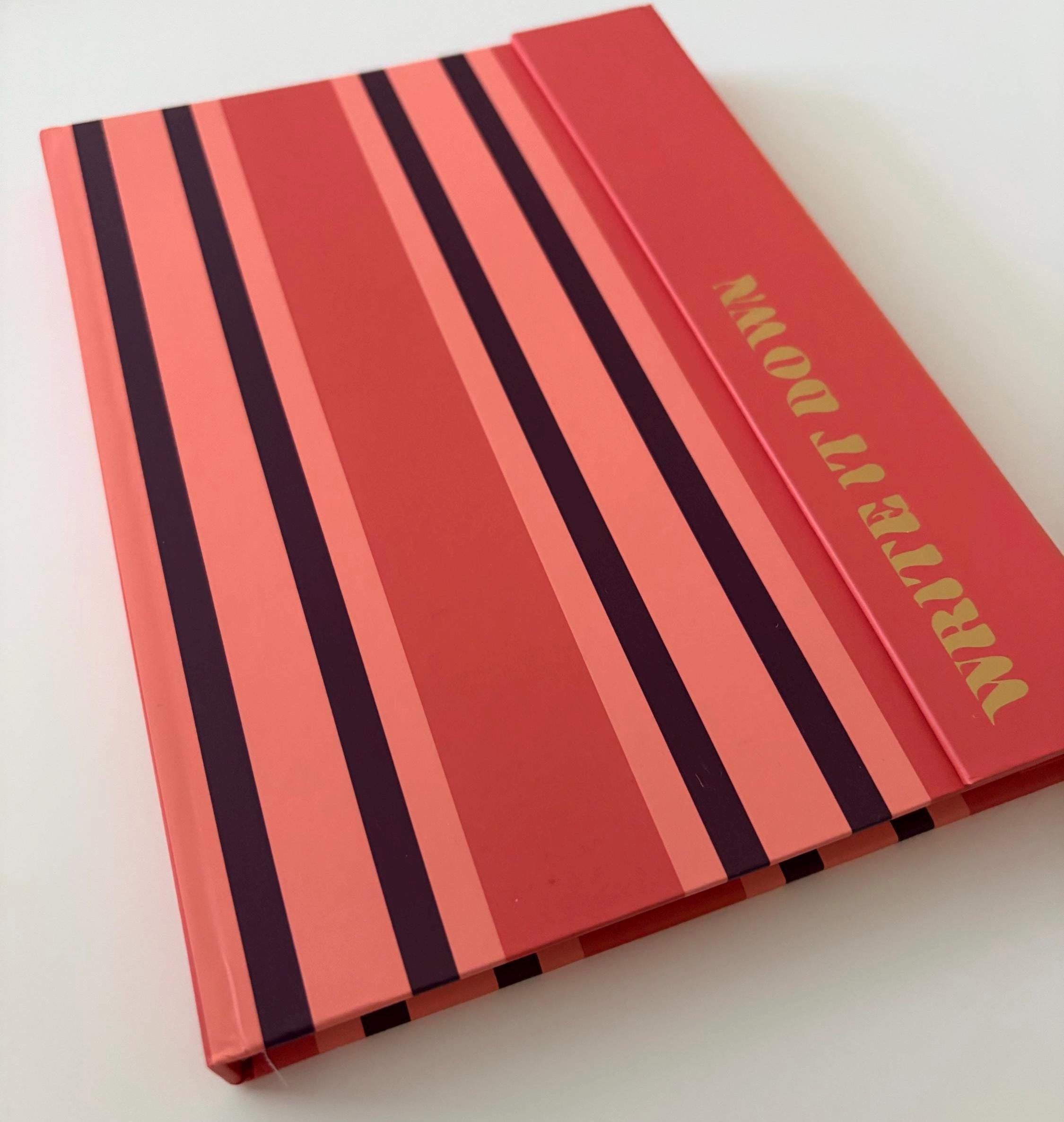 A5 Striped Peach Colour Notebook | Funky, Minimalist Stationery & Craft Supplies