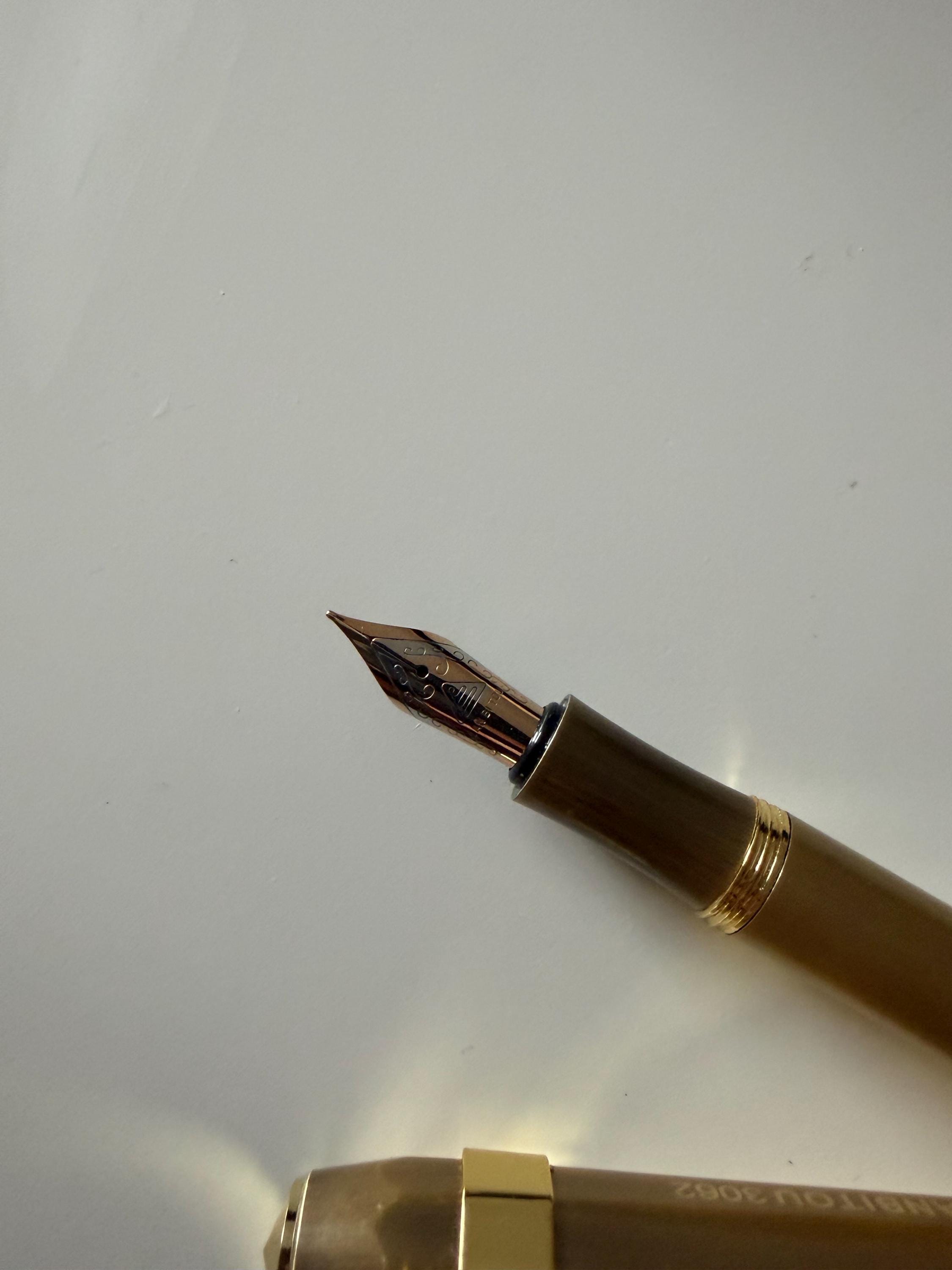 Yellow Bronze Brass Style Fountain Pen Gift Set Beginner User