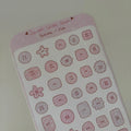 Cute Buttons Pink Sticker Deco Sheet - Buniemi