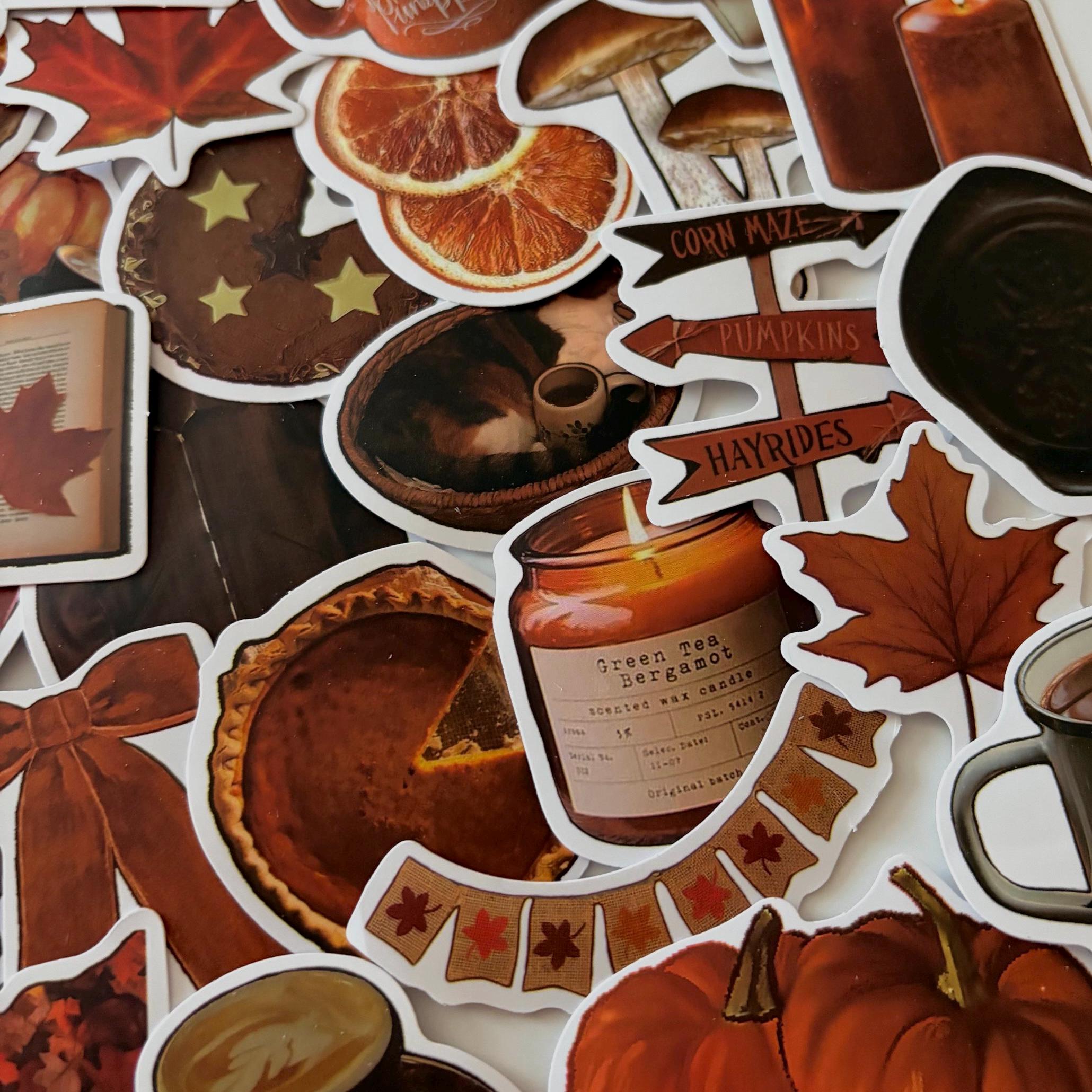 50pcs Dark Academia Autumnal Autumn Vintage Stickers