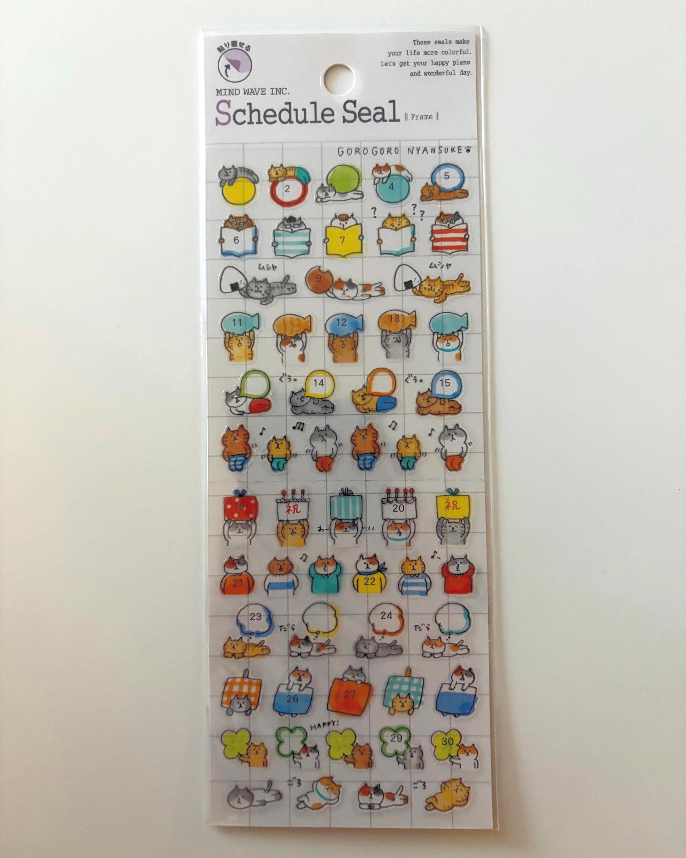 Goro Nyansuke Cat Stickers - Japanese Stationery Planner