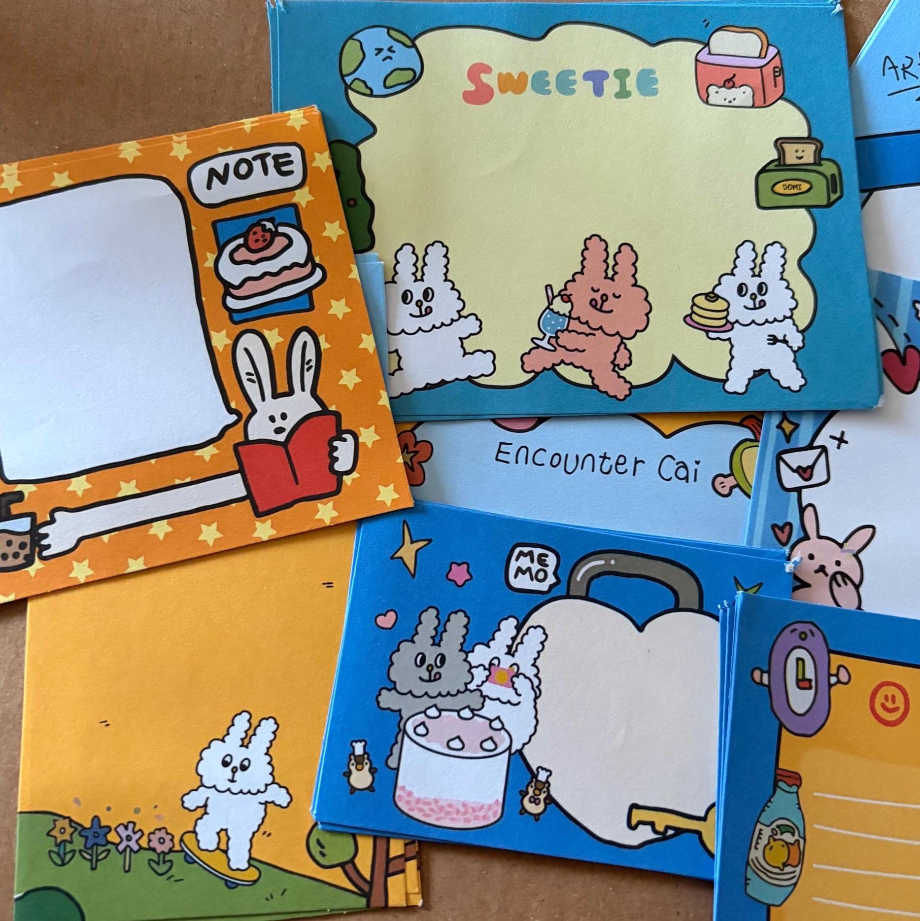 Retro Style Cute Memo Notes Sheets Paper Animals Colourful