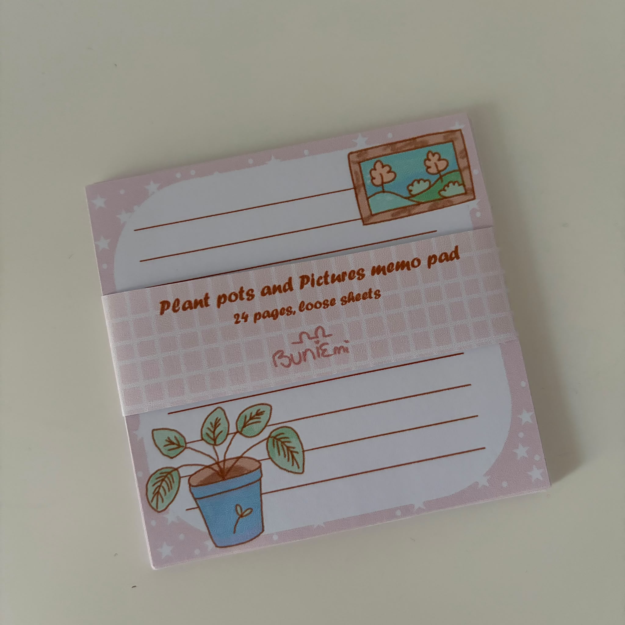 Plant Pots and Pictures - Loose Sheets Memo Pad - Buniemi