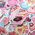 50pcs Japanese Retro Pink Kawaii Sticker Pack – Cute Vinyl Stickers for Journals, Planners, Laptops & Scrapbooking