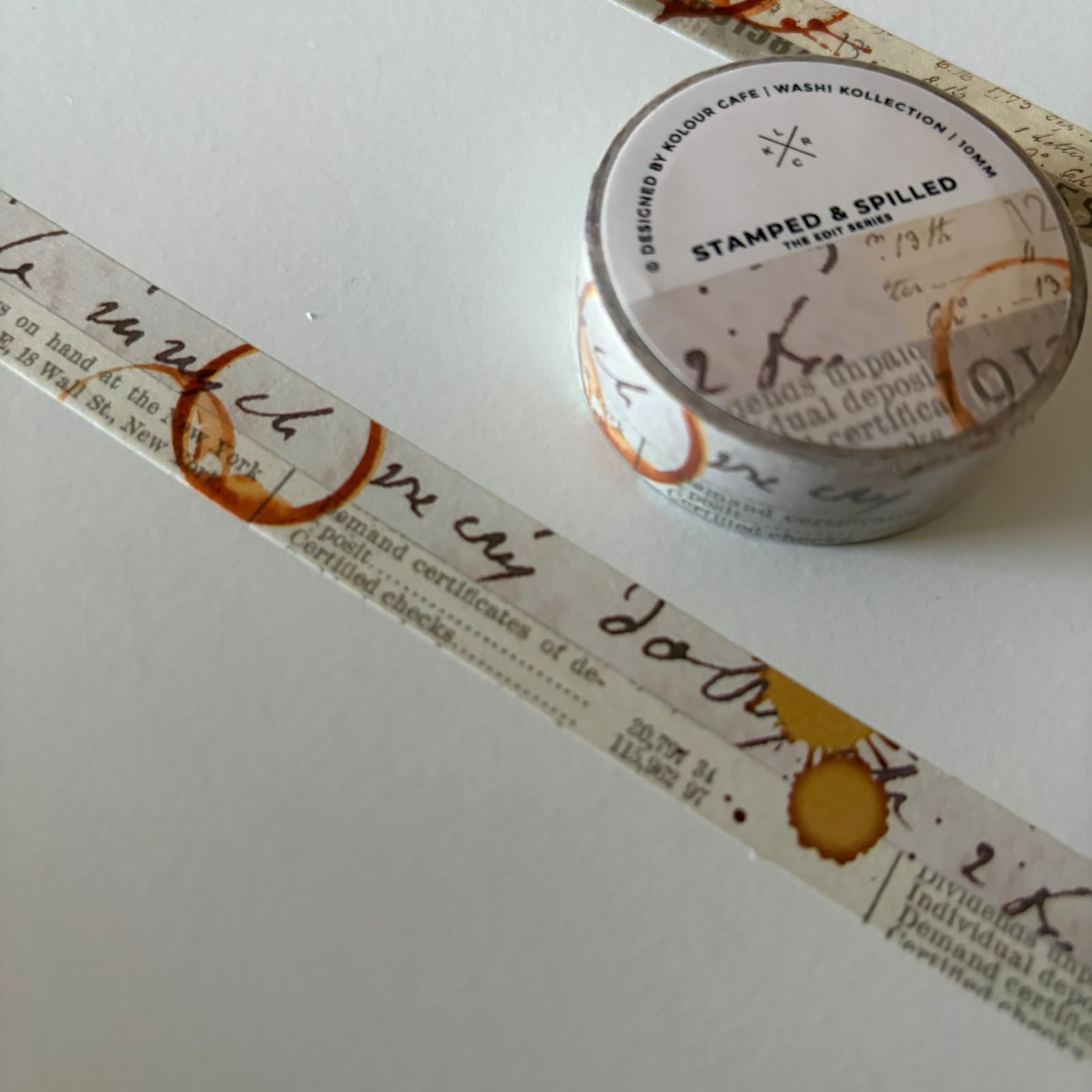 Stamped and Spilled Washi Tape - Kolour Cafe