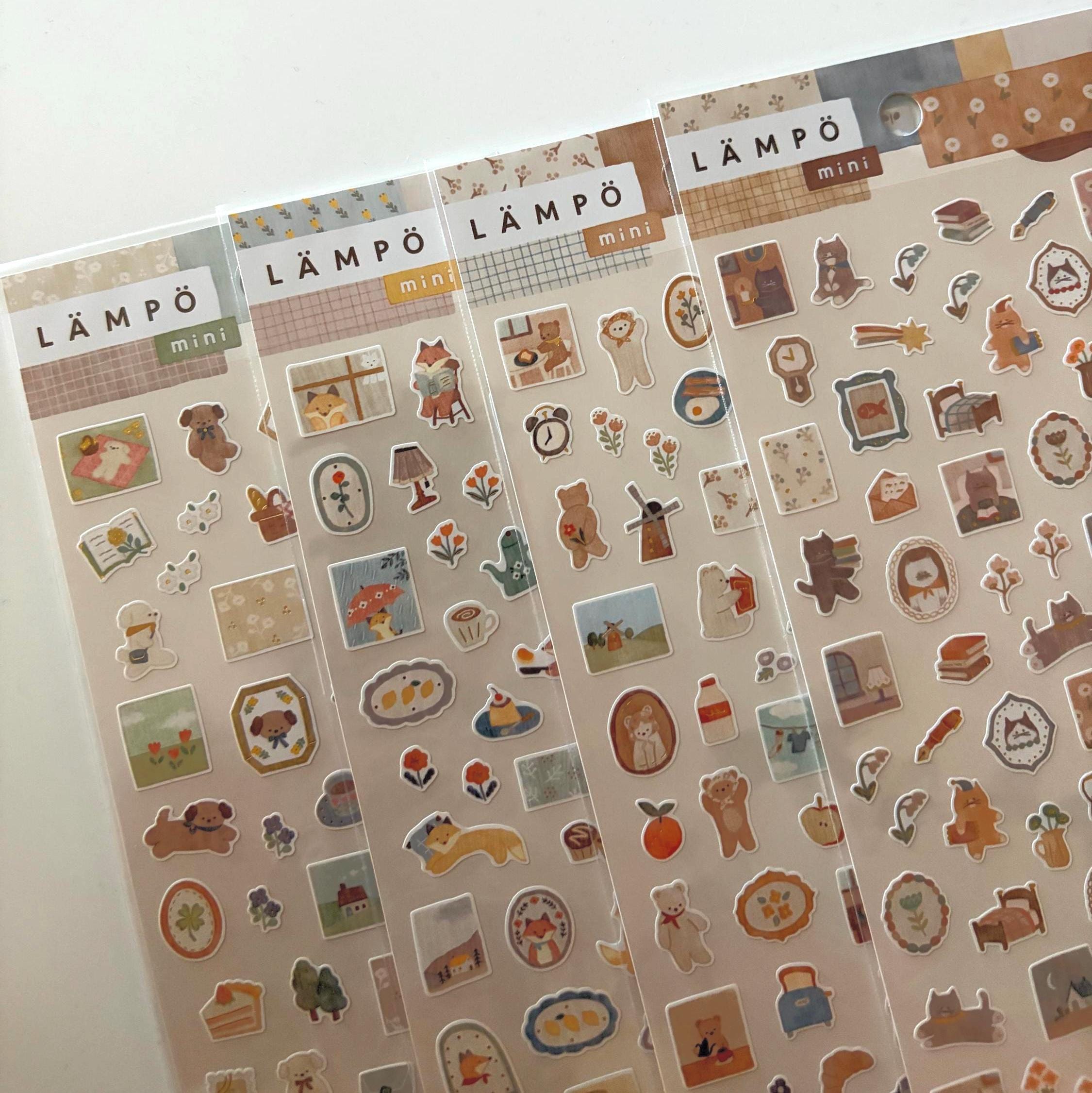 MIND WAVE Stickers / LAMPO Japanese Stationery Journal Sticker Sheets, Animals, Daily Life, Fox, Bear