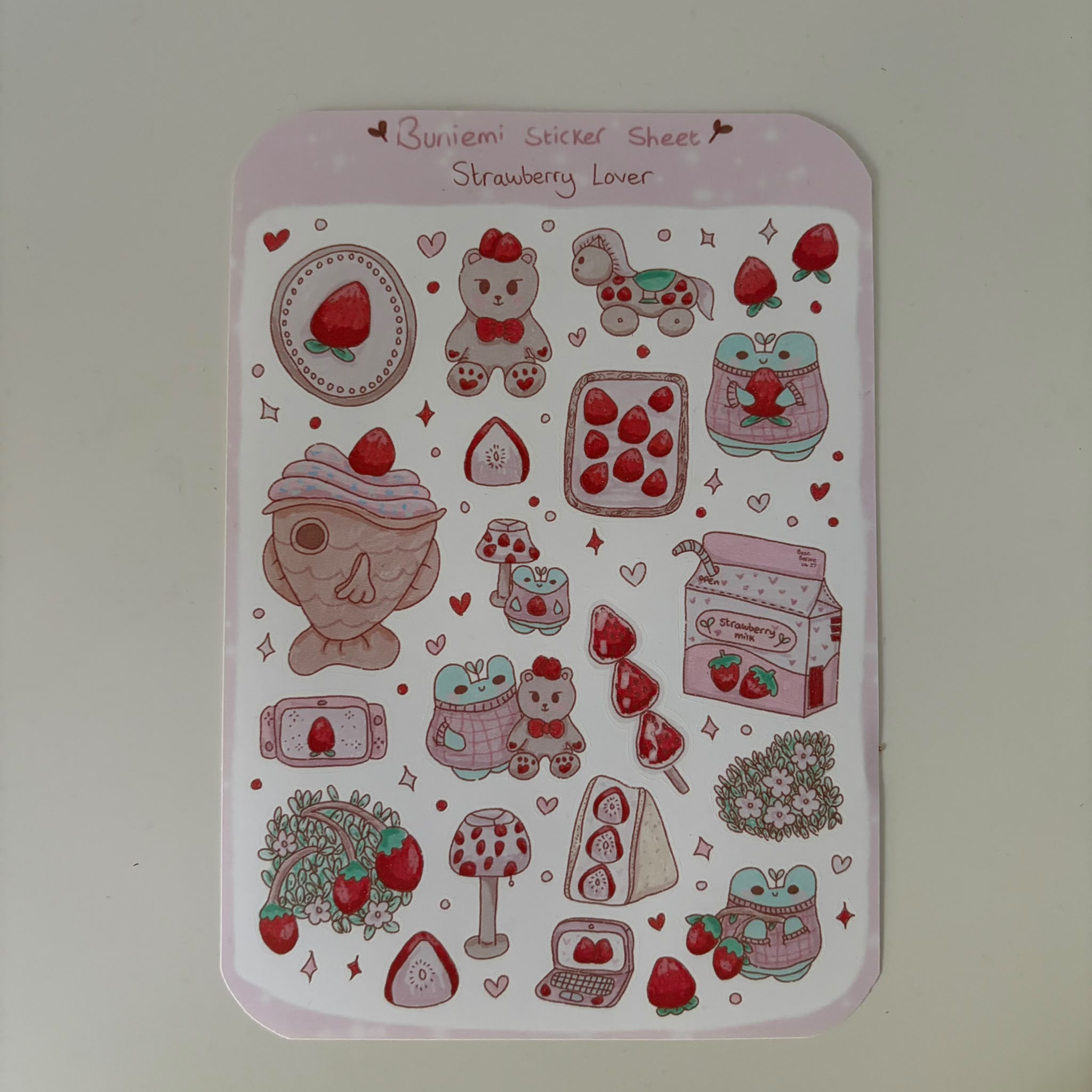 Strawberry Lover Sticker Sheet - Buniemi