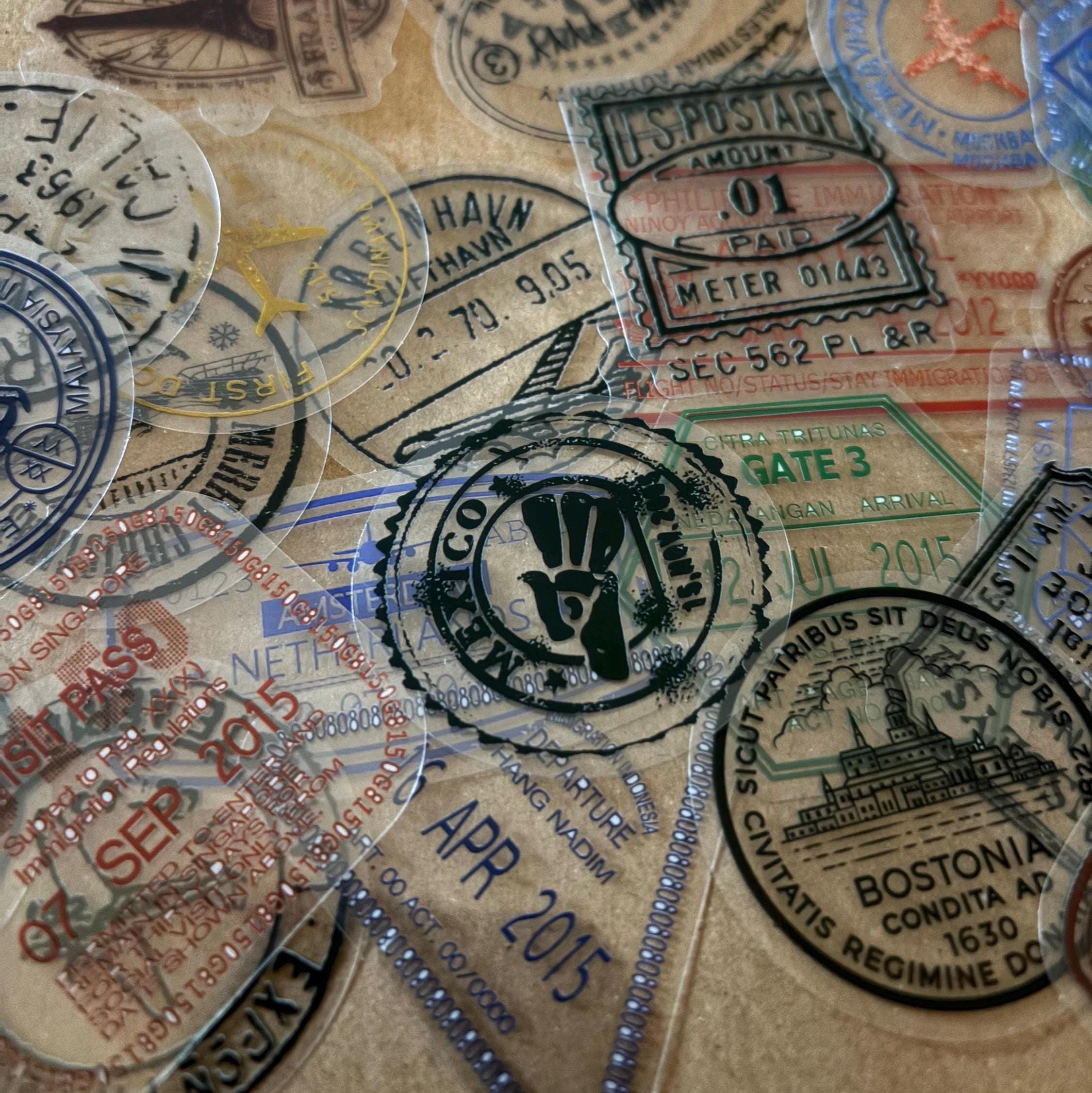 60pcs Vintage Transparent Retro Stickers