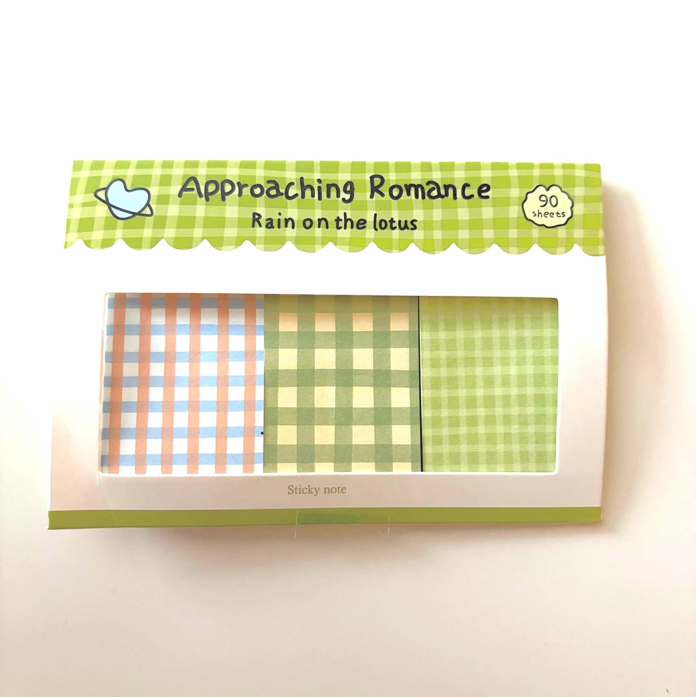 Plaid Cottage Sticky Notepad – Japanese Kawaii Plaid Sticky Notes for Journals, Planners & Stationery Lovers