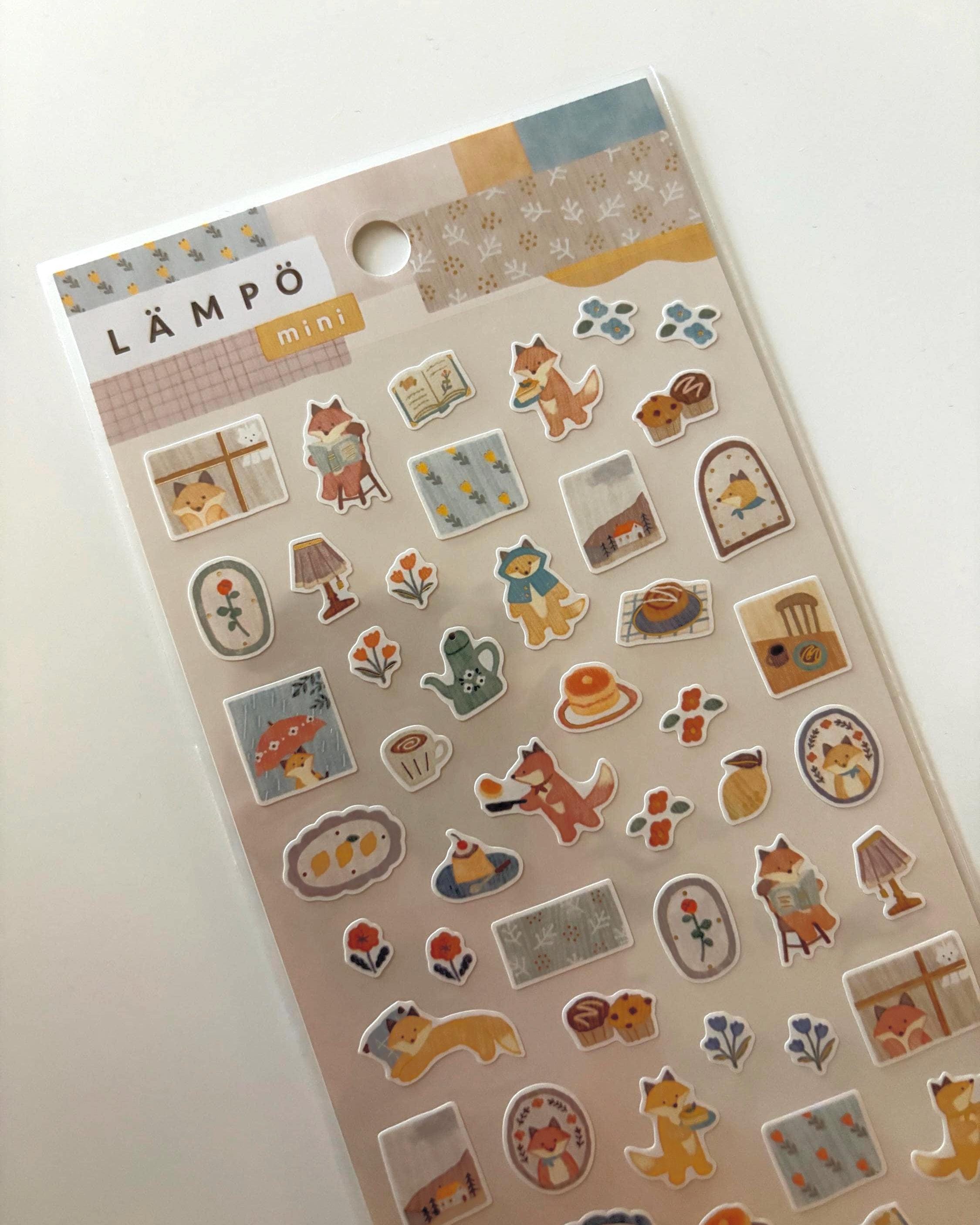 MIND WAVE Stickers / LAMPO Japanese Stationery Journal Sticker Sheets, Animals, Daily Life, Fox, Bear