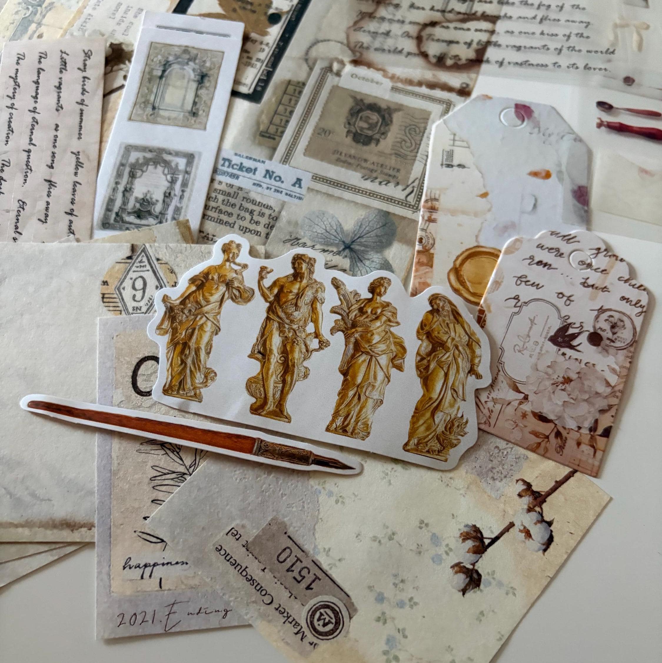 Light Academia Ephemera Vintage-Style Bundle Papers Stickers Journaling Supplies