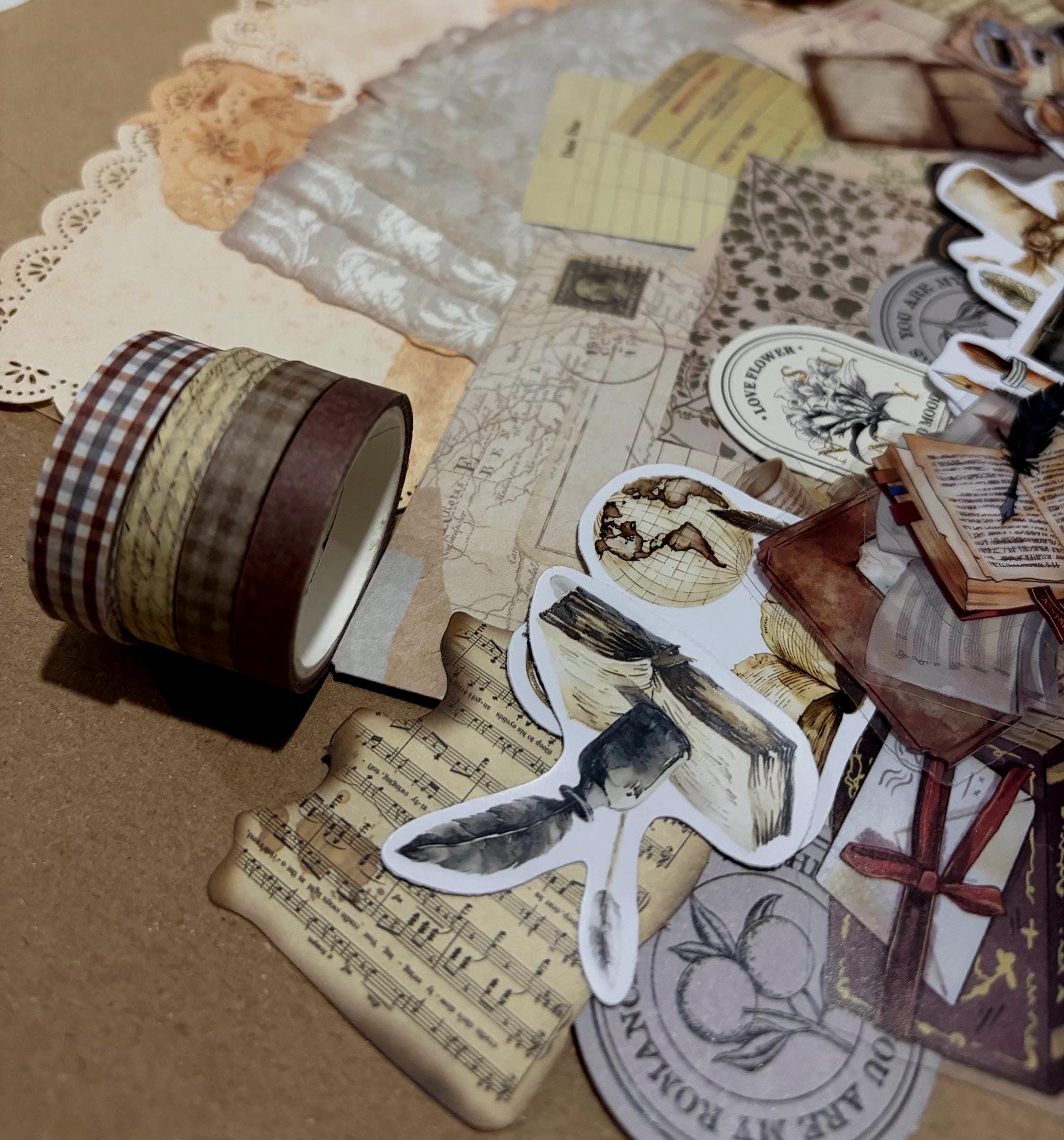 Dark Academia Ephemera Vintage Bundle | Craft, Journaling & Scrapbook Supplies