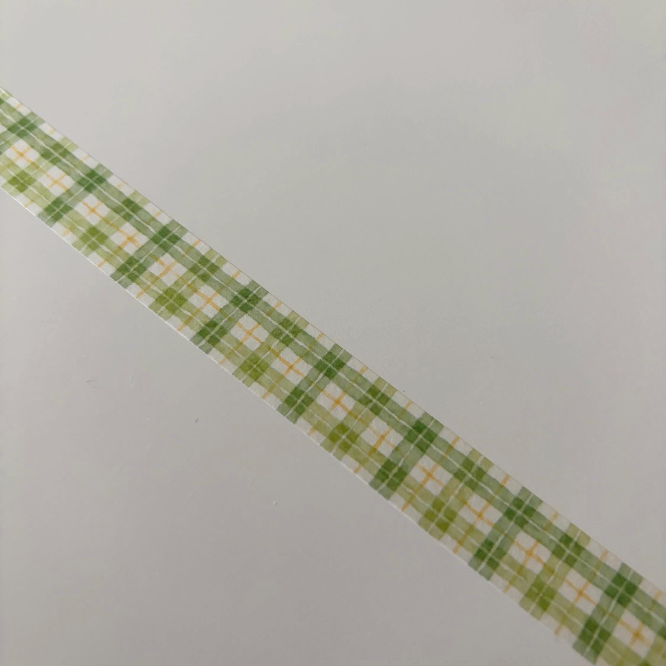 Green Check Washi Tape - Japanese Stationery, Scrapbooking MIND WAVE JAPAN