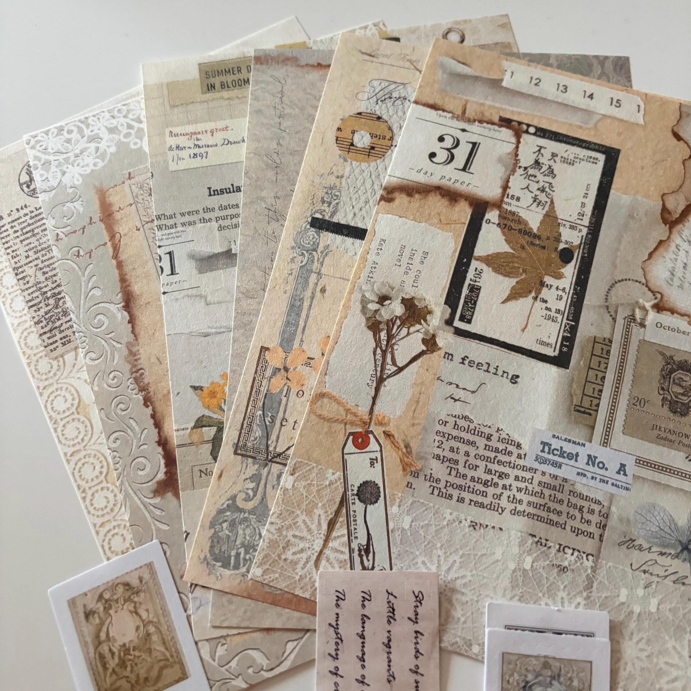 Light Academia Ephemera Vintage-Style Bundle Papers Stickers Journaling Supplies