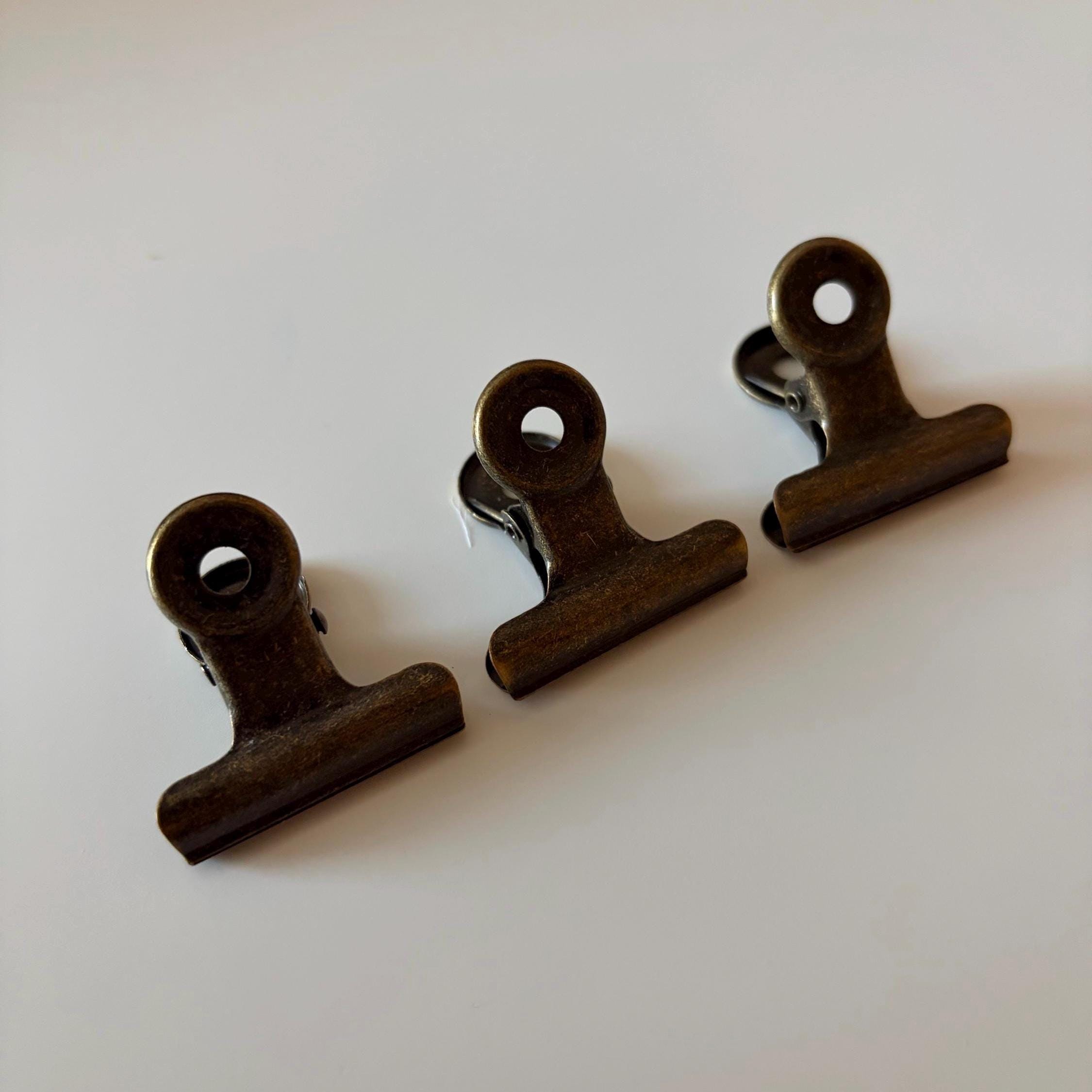 3pcs Brass Journal Clip Page Holder Vintage Style Notebooks Stationery Craft Supplies