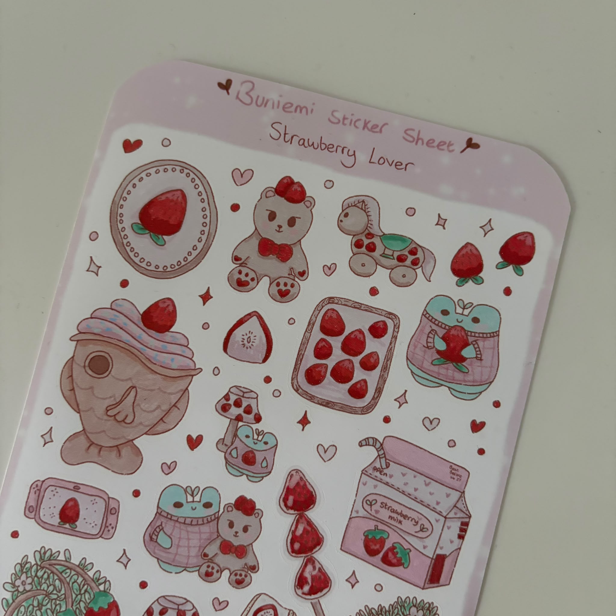 Strawberry Lover Sticker Sheet - Buniemi