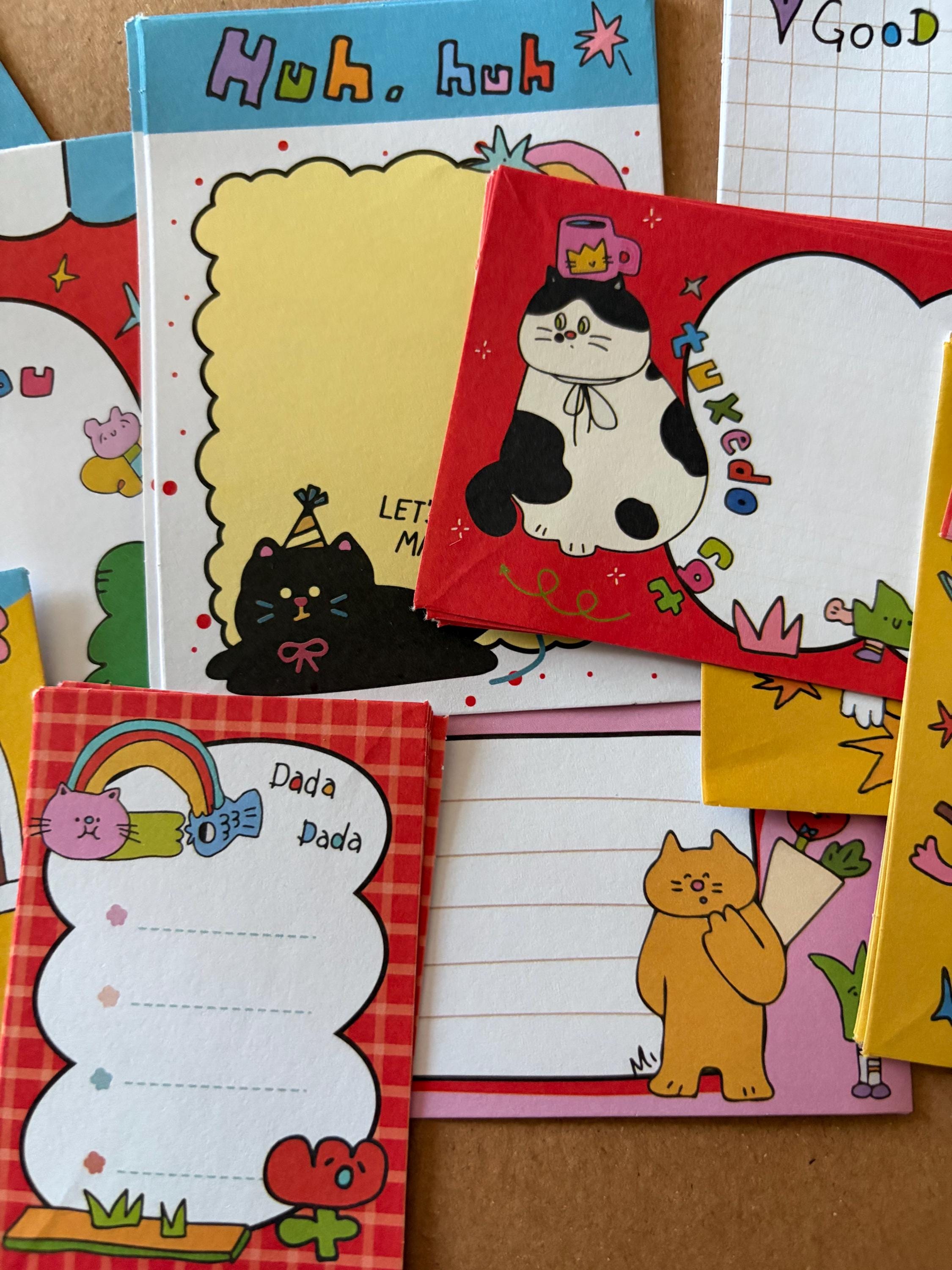 Retro Style Cute Memo Notes Sheets Paper Animals Colourful