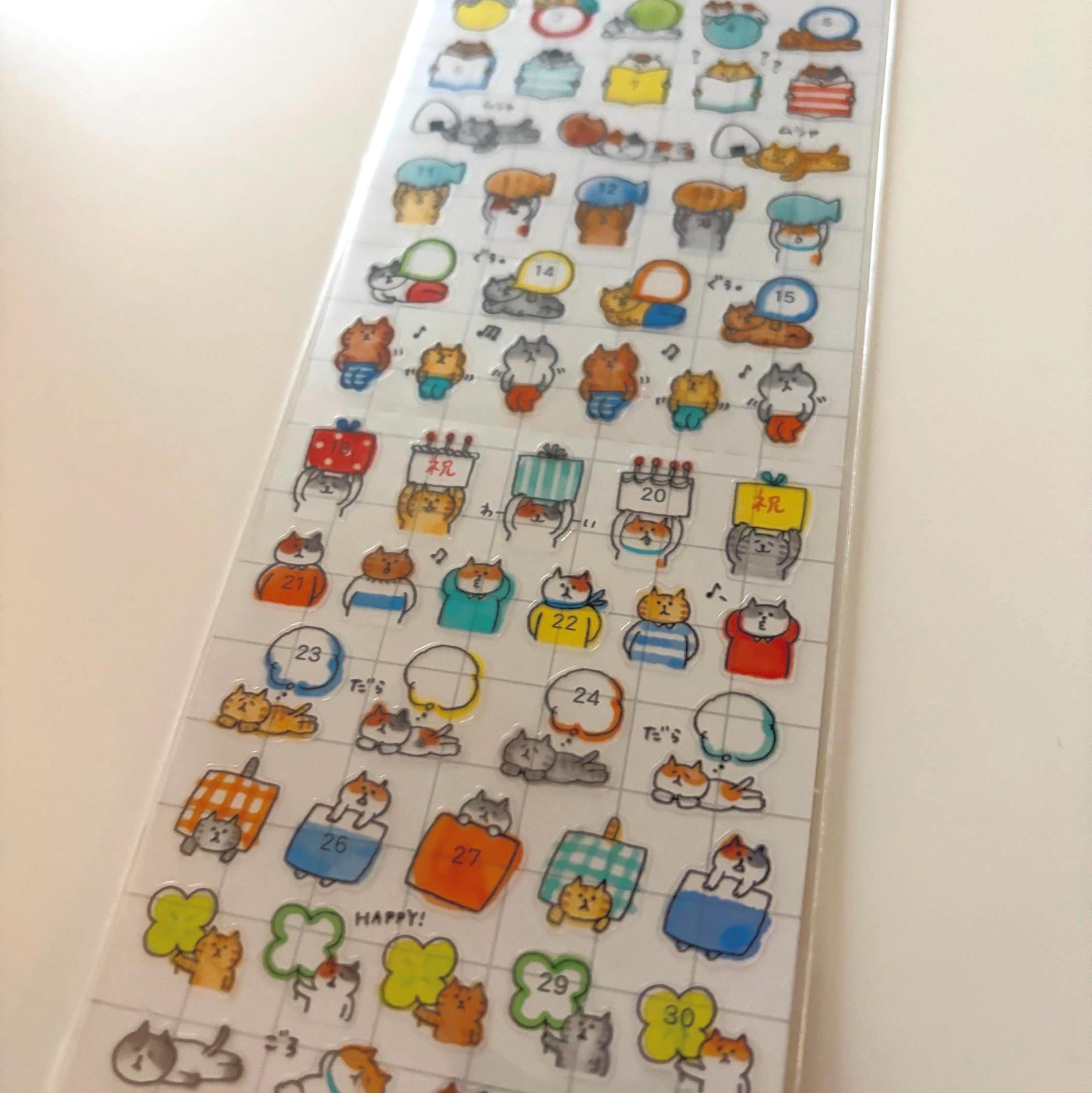 Goro Nyansuke Cat Stickers - Japanese Stationery Planner