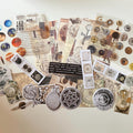 Dark Academia Space Themed Moon Witch Ephemera Vintage-Style Bundle Papers Stickers Journaling Supplies