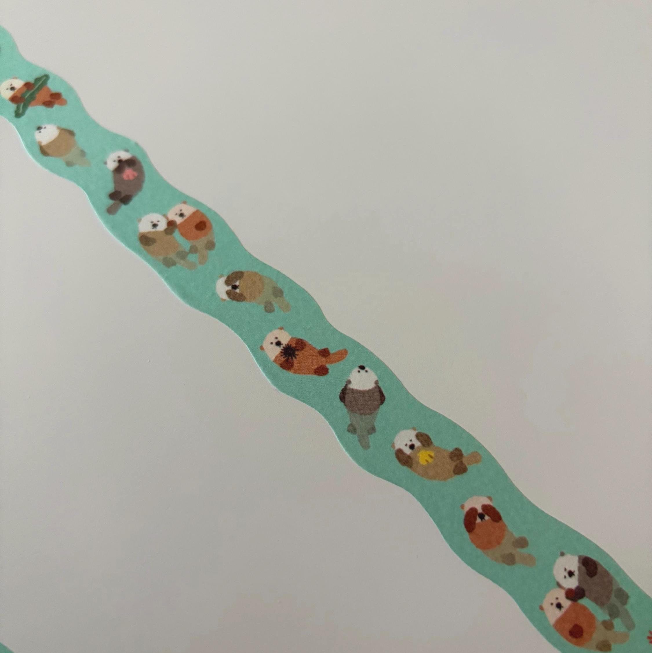 MIND WAVE Japanese Hokkori Masking Tape Die Cut Film Series for Journaling Stationery Scrapbooking Junk Journal Sea Otter