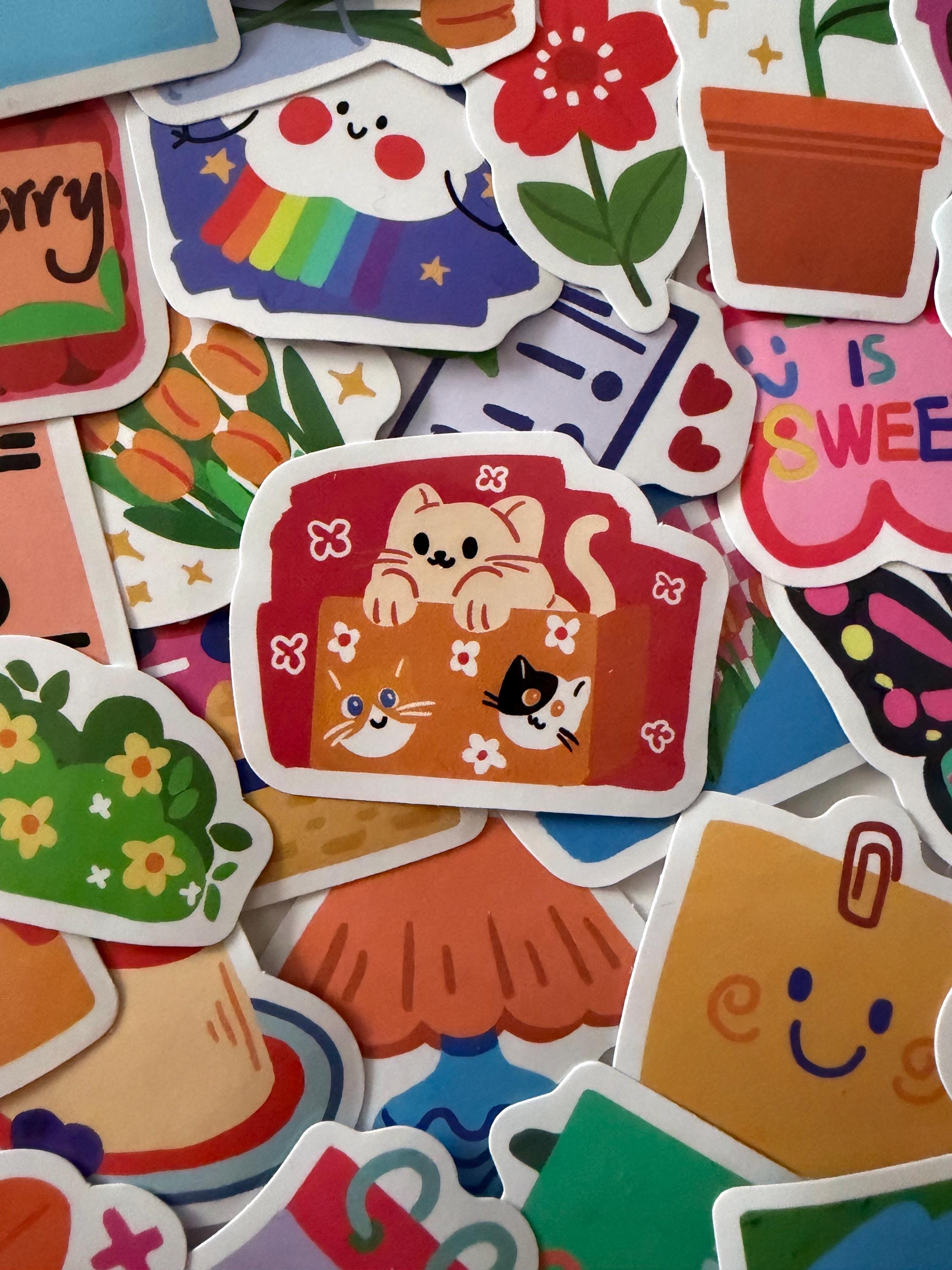 50pcs Japanese Retro Cute Colourful Stickers | Journaling & Craft Supplies