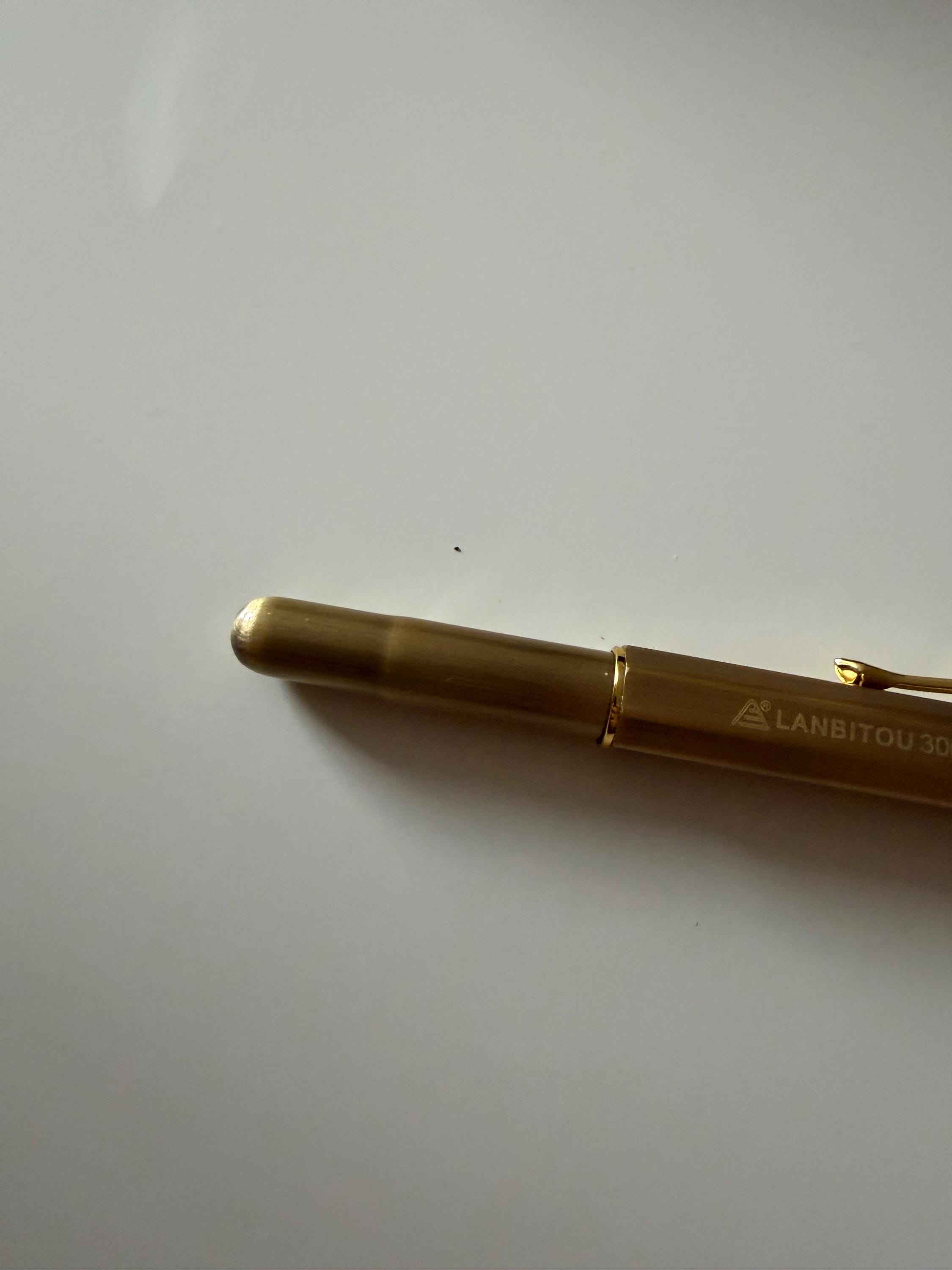 Yellow Bronze Brass Style Fountain Pen Gift Set Beginner User