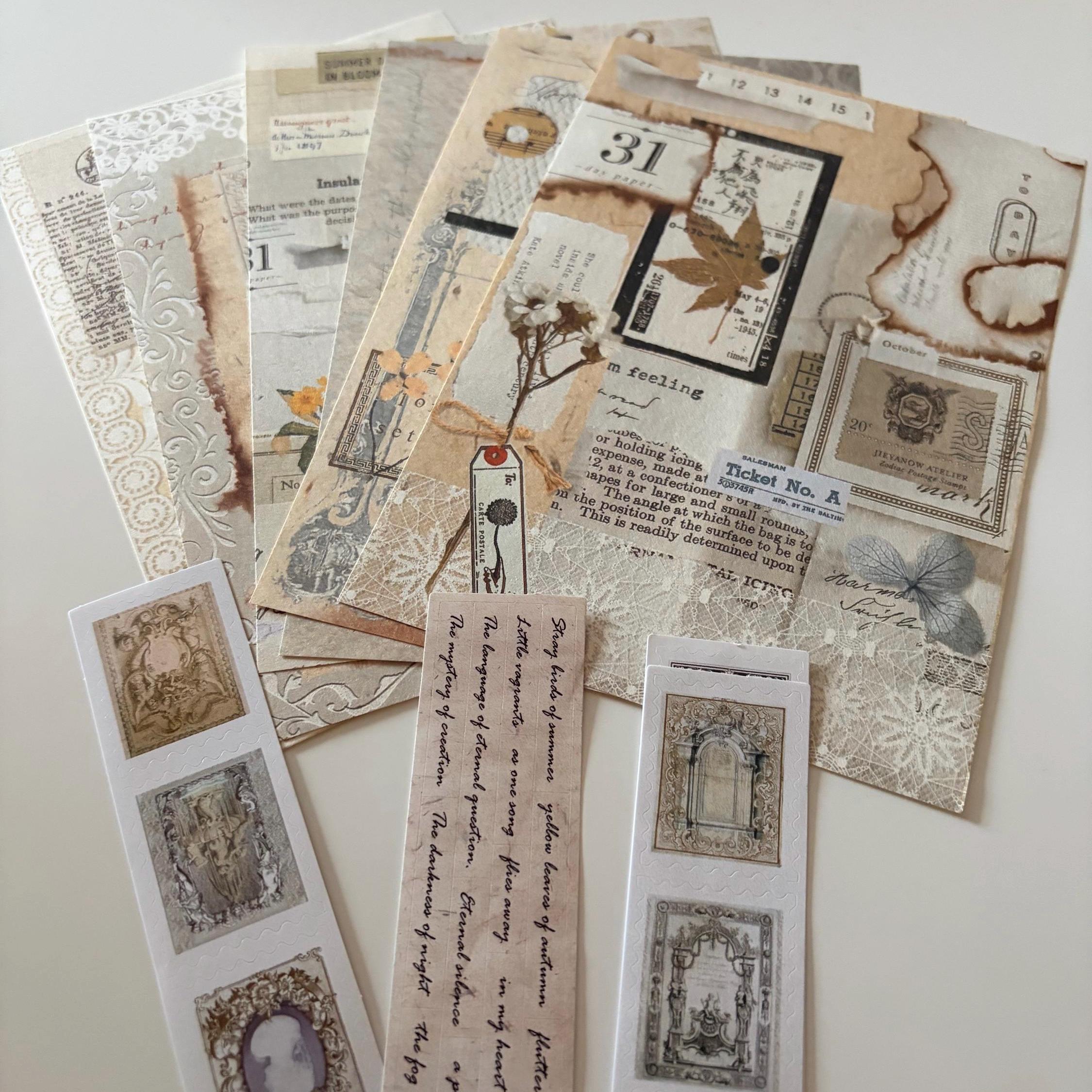 Light Academia Ephemera Vintage-Style Bundle Papers Stickers Journaling Supplies