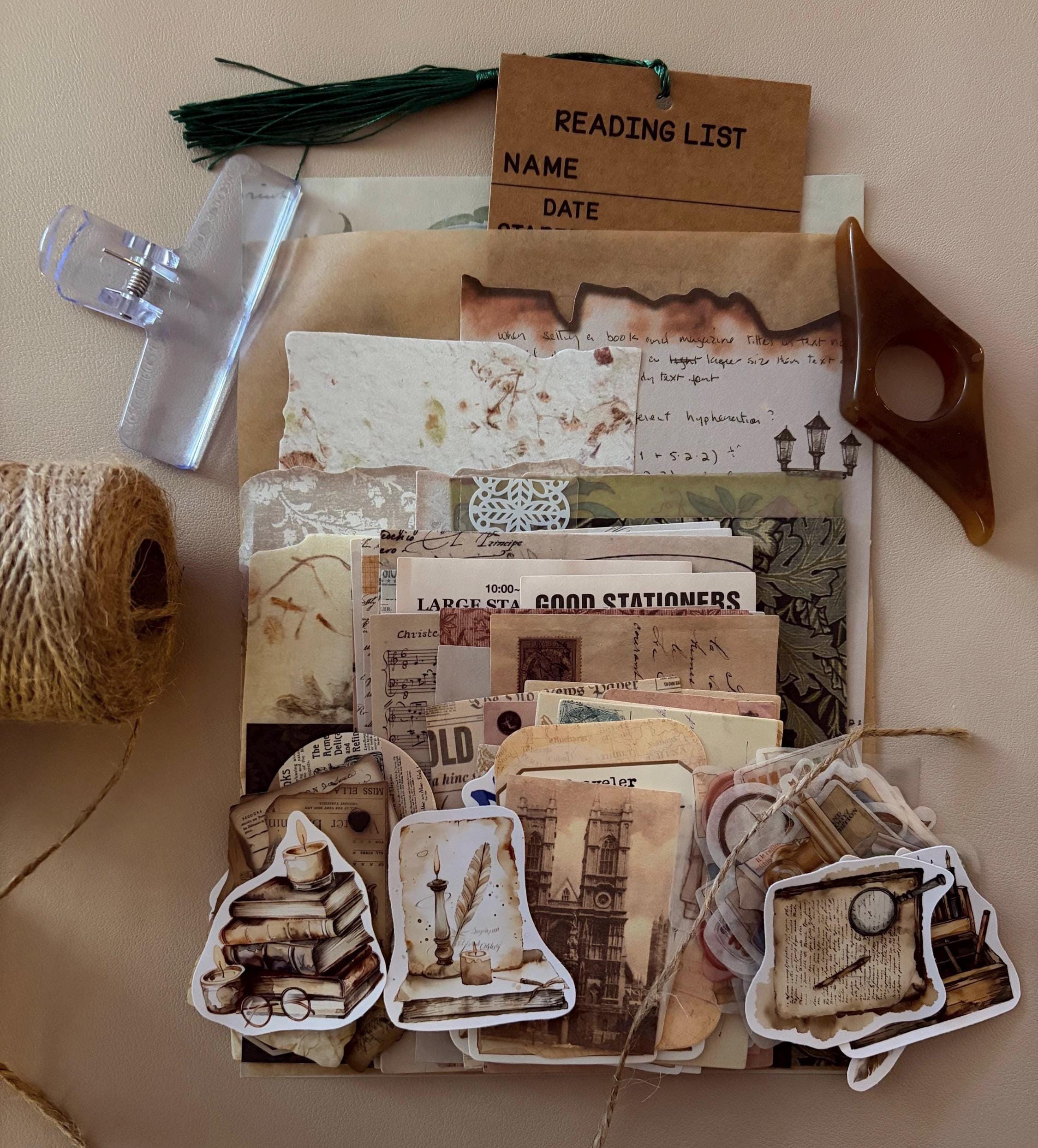 Dark Academia Ephemera Vintage Bundle | Craft, Journaling & Scrapbook Supplies