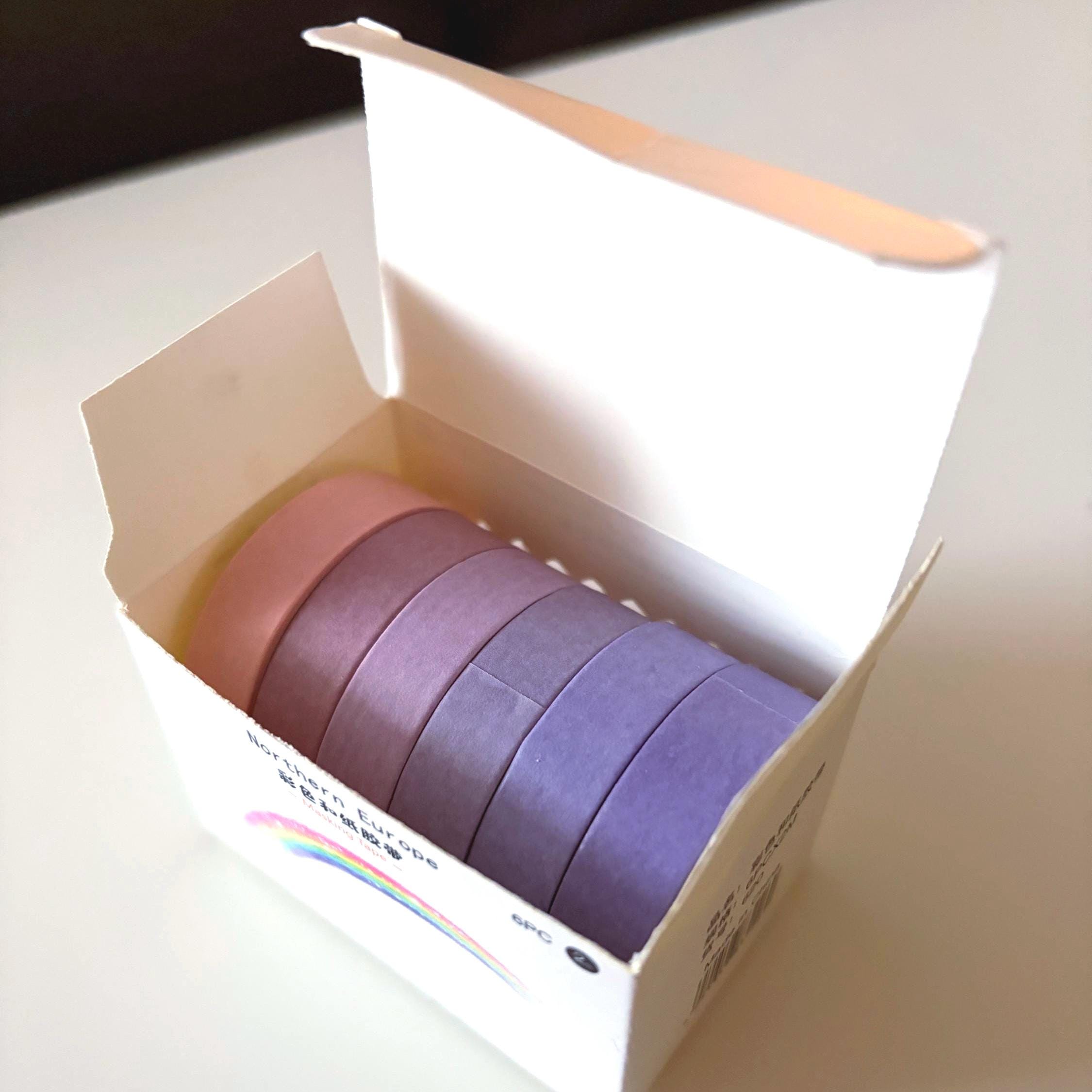 Colour Block Washi Tape Set – Kawaii Decorative Tape Rolls for Planners, Journals & Crafts