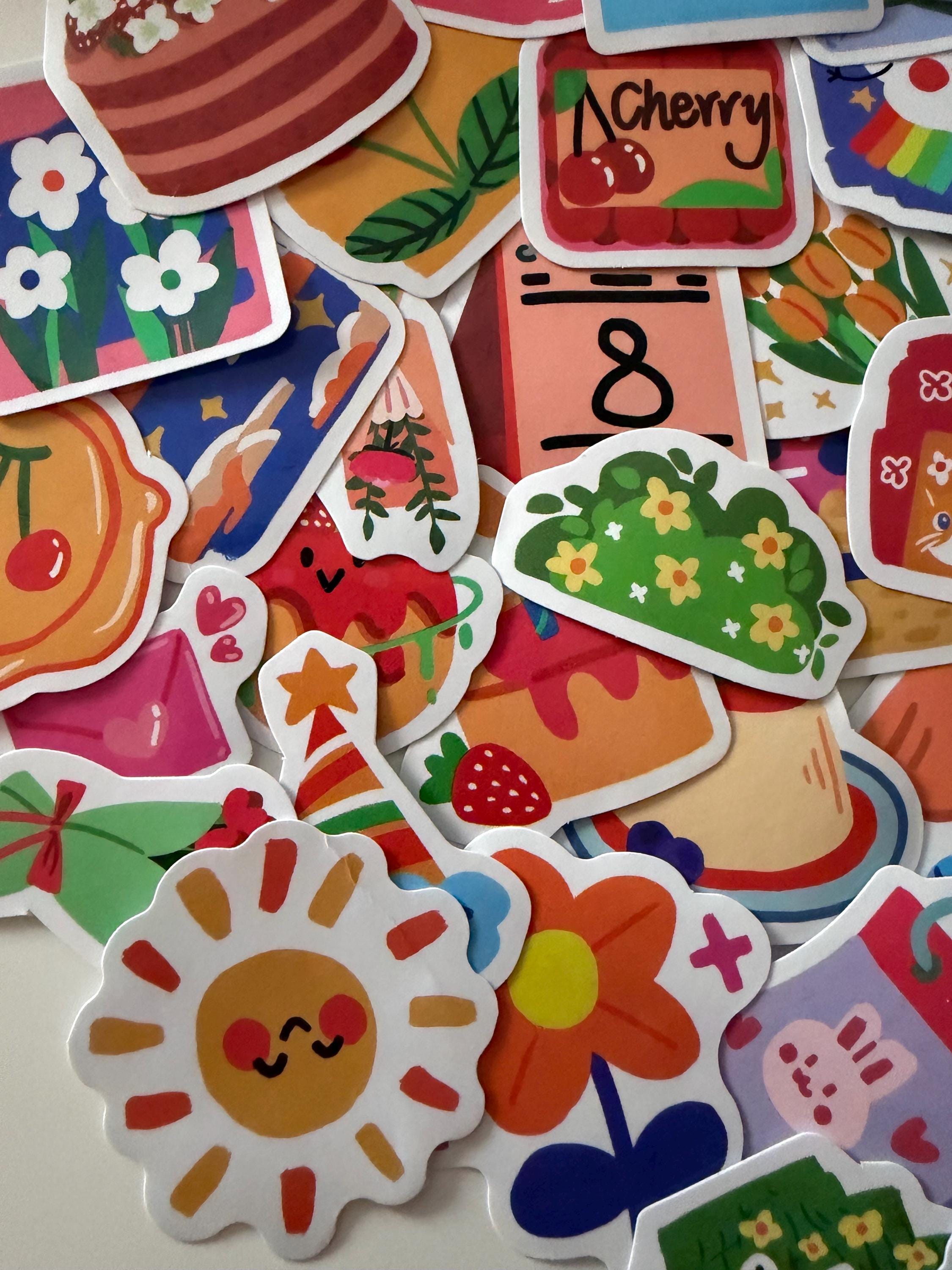 50pcs Japanese Retro Cute Colourful Stickers | Journaling & Craft Supplies