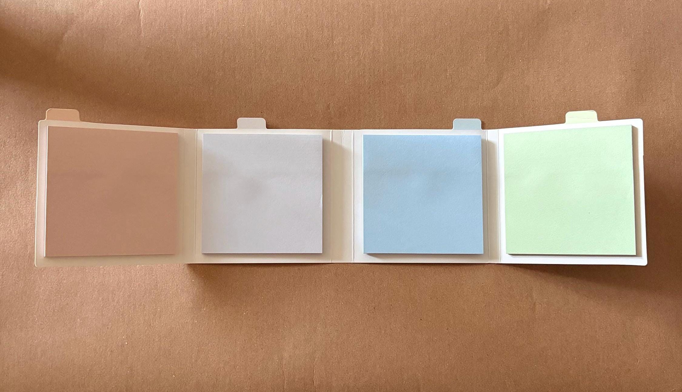 Set of 4 Sticky Notepad Memopad Colourful Pastel