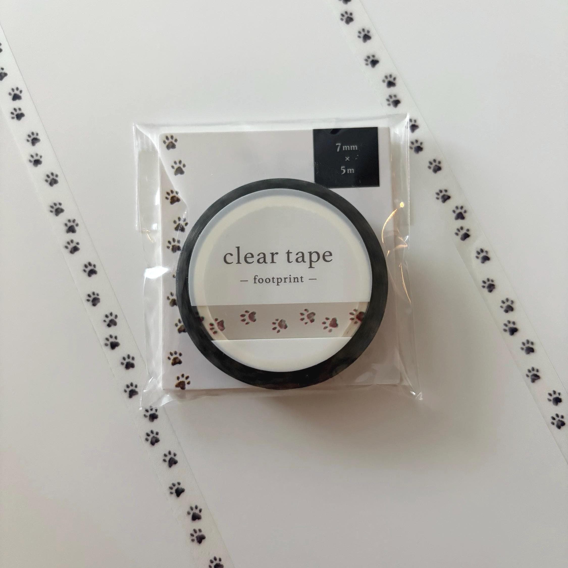 MIND WAVE Pawprint Clear Tape - Japanese Washi PET Planner Tape