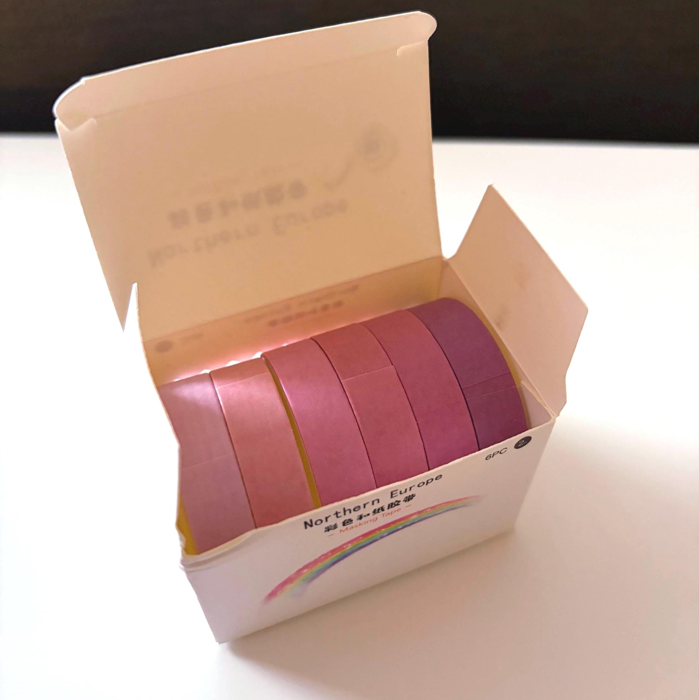 Colour Block Washi Tape Set – Kawaii Decorative Tape Rolls for Planners, Journals & Crafts