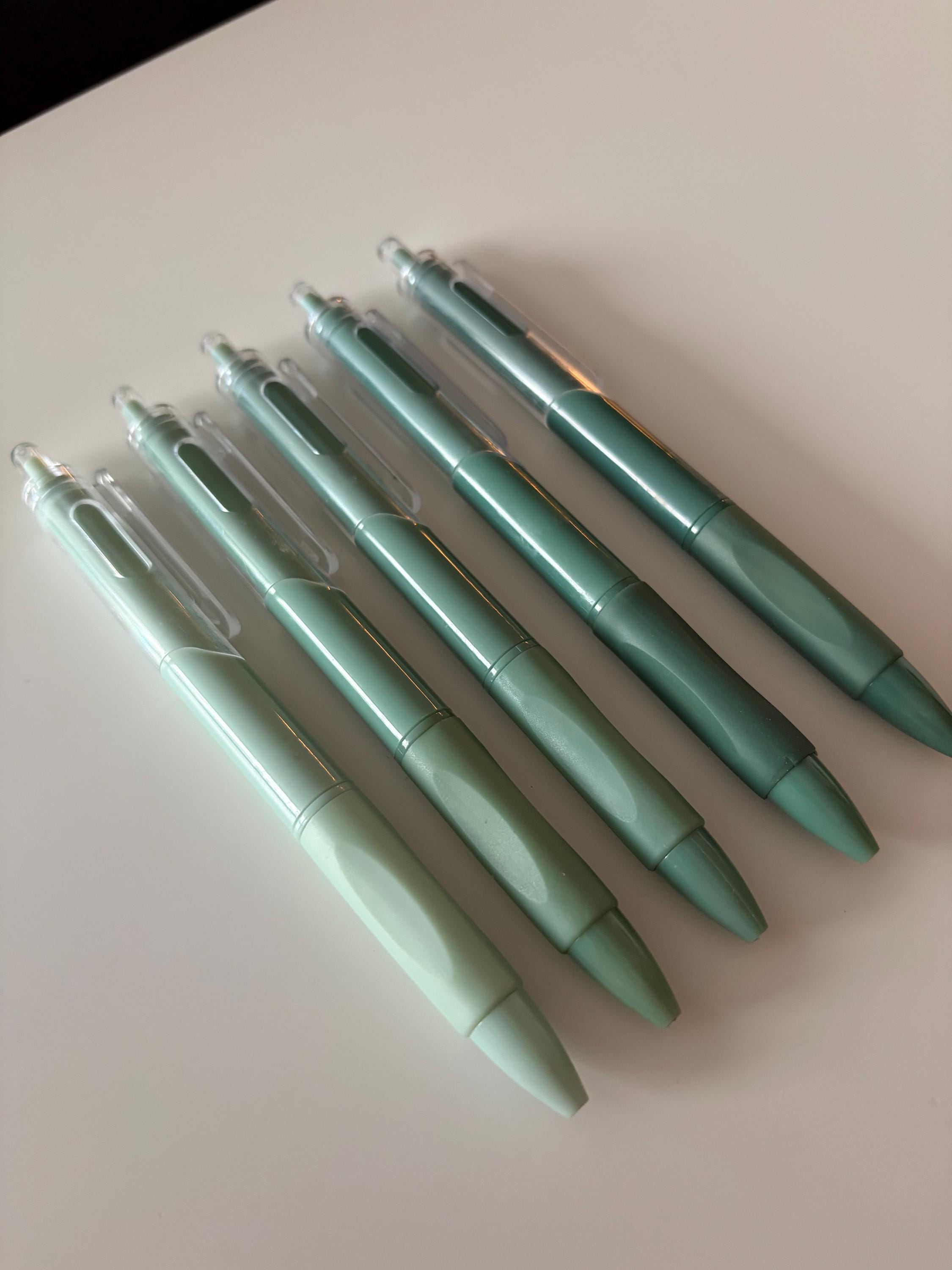 Set of 5 Green Ballpoint Pens Ink Pens
