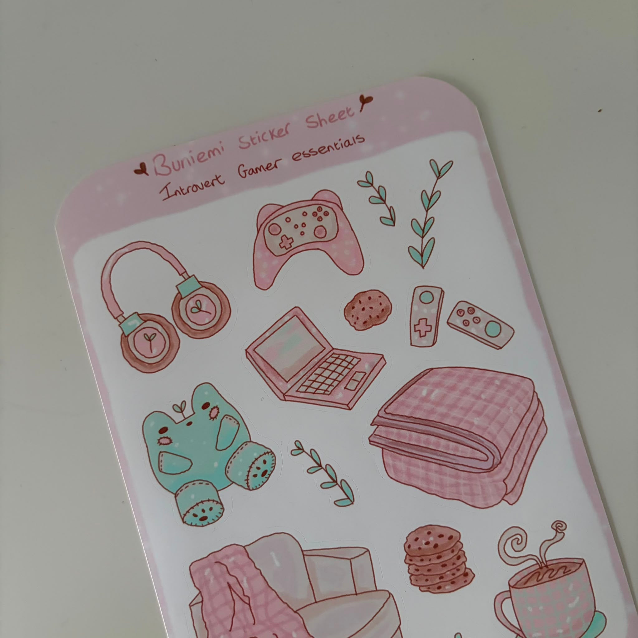 Introvert Gamer Essentials Sticker Sheet - Buniemi
