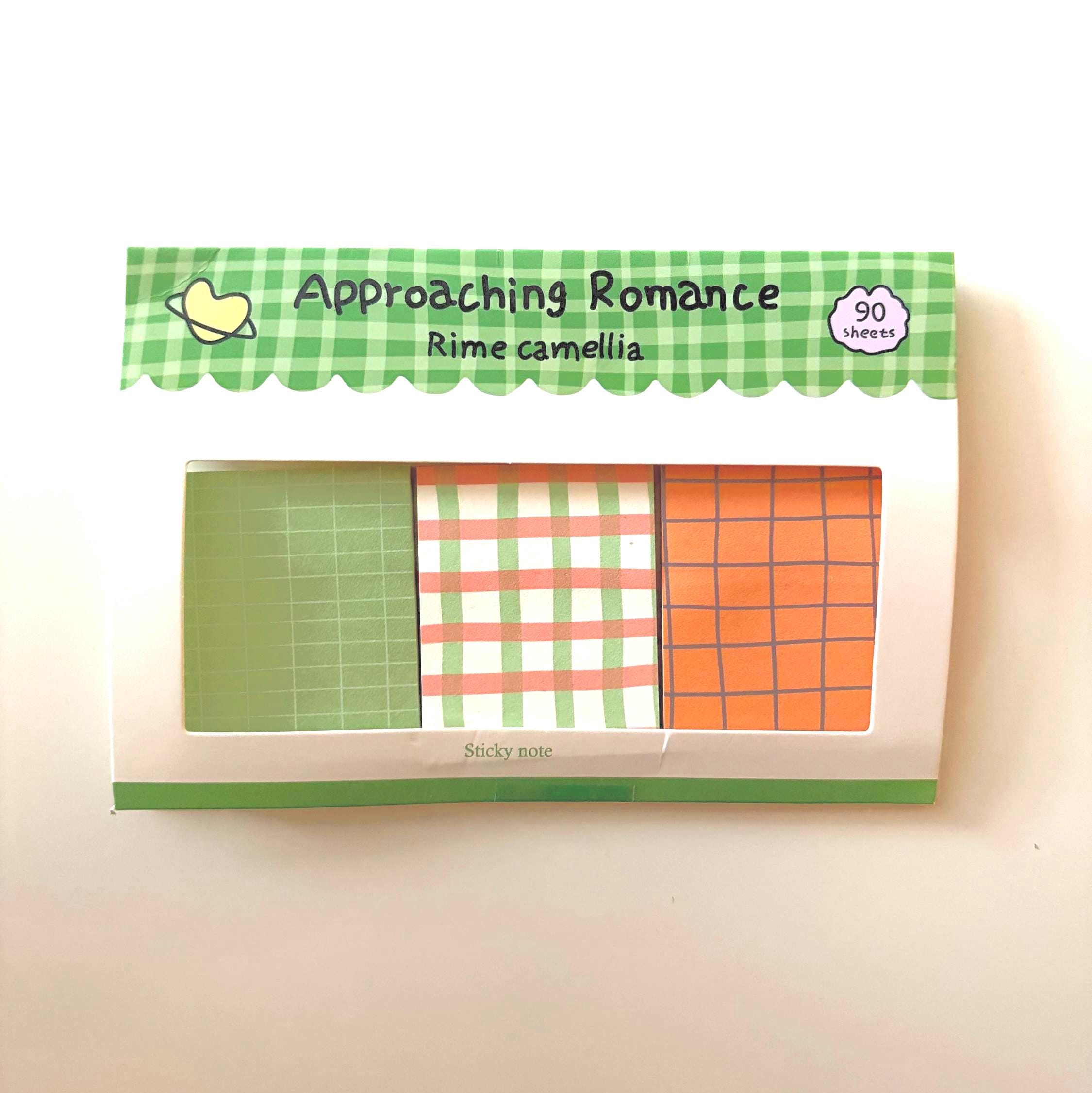Plaid Cottage Sticky Notepad – Japanese Kawaii Plaid Sticky Notes for Journals, Planners & Stationery Lovers