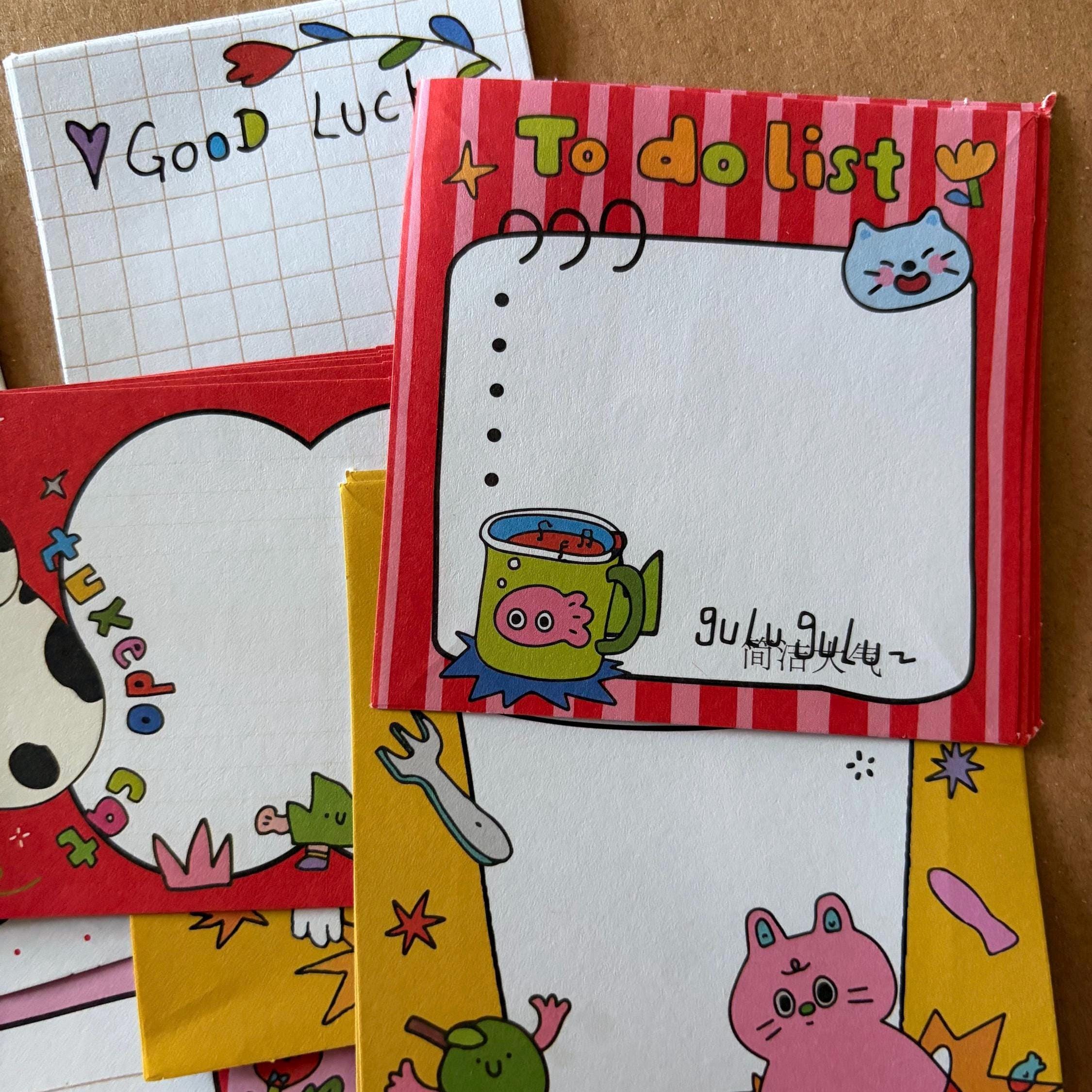 Retro Style Cute Memo Notes Sheets Paper Animals Colourful