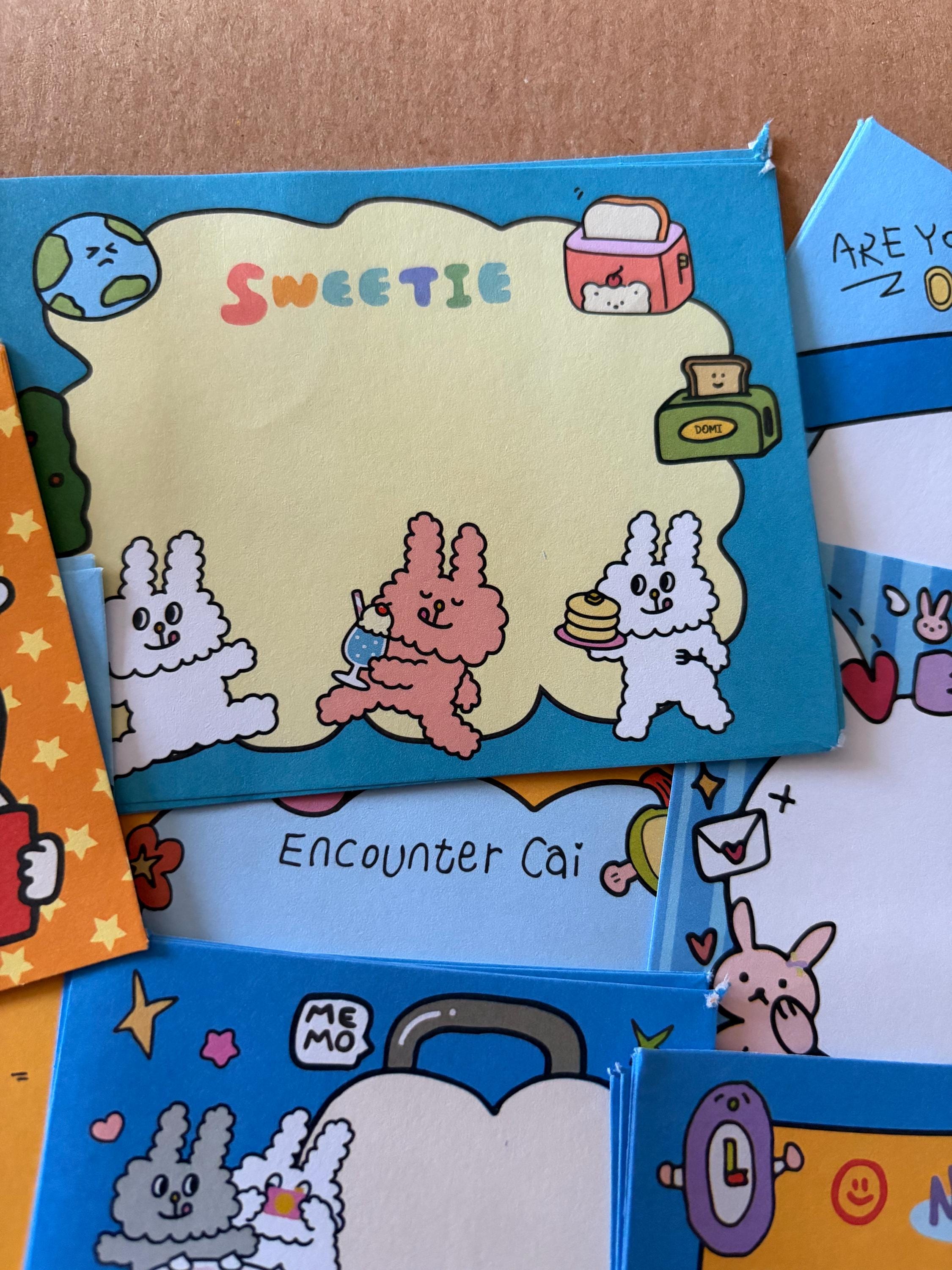 Retro Style Cute Memo Notes Sheets Paper Animals Colourful