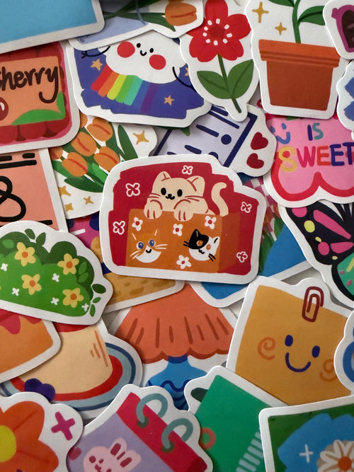50pcs Japanese Retro Cute Colourful Stickers | Journaling & Craft Supplies